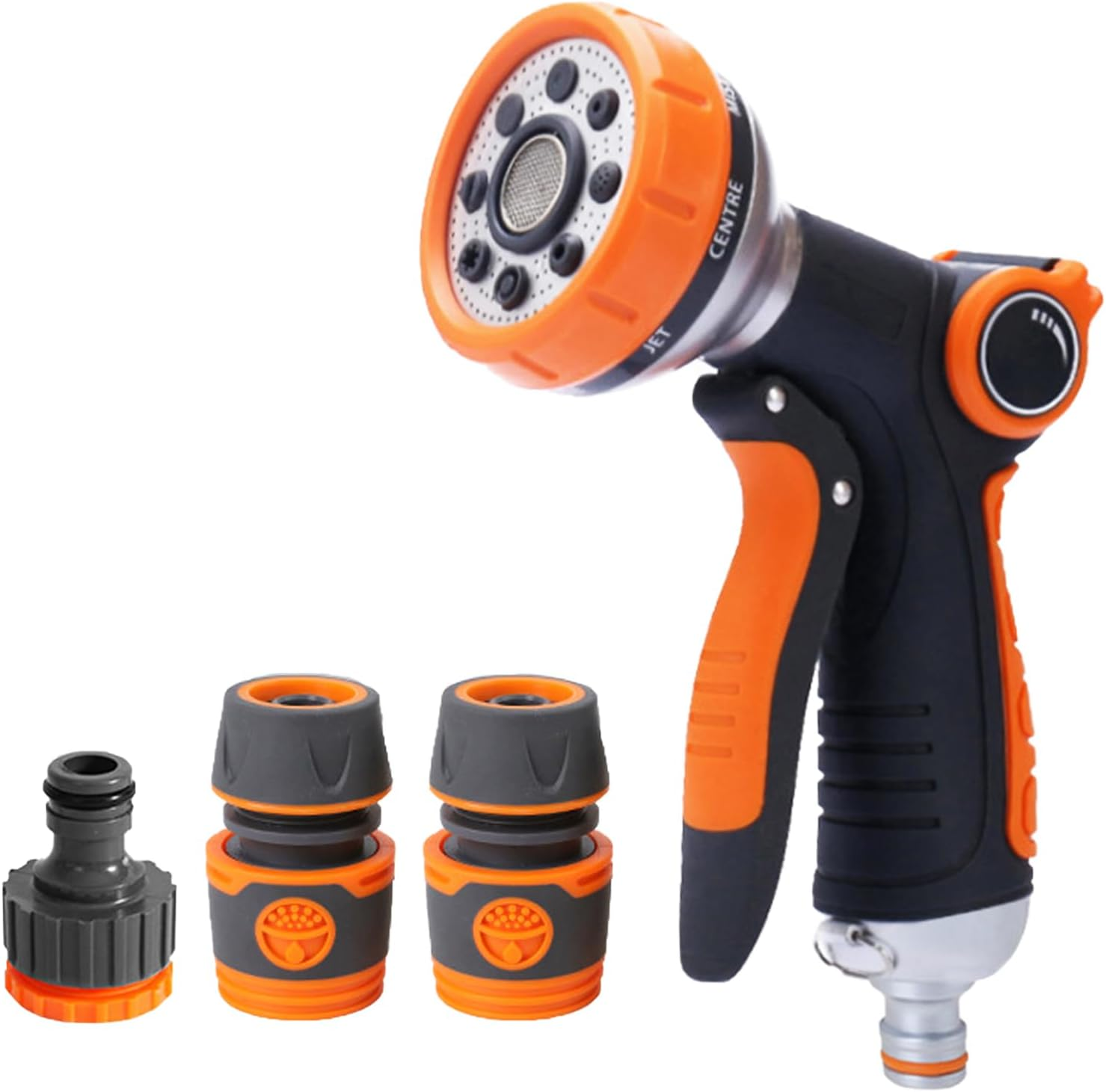 Garden Hose Nozzle,Water Spray Nozzle,8 Adjustable Watering Patterns for Plants,Lawn& Garden,Washing Cars,Pet Showering