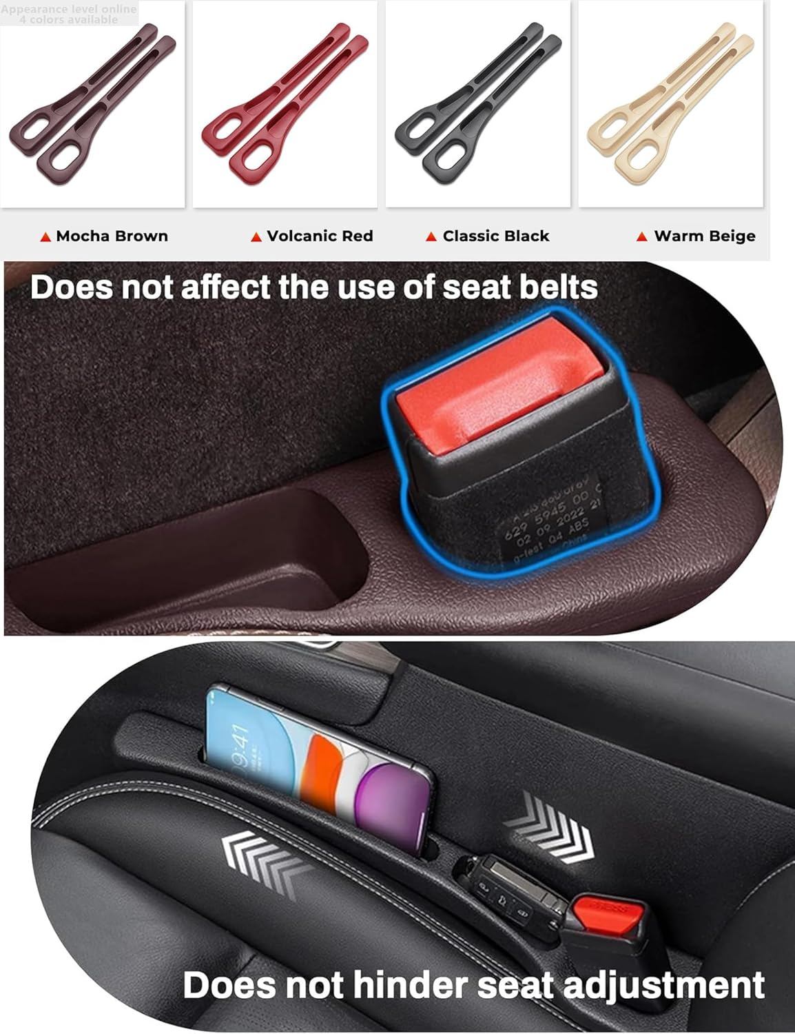 Car Seat Gap Filler, 2 Pack Soft Foam No Drop Black Blocker & Organizer, Fills Crevice between Seat & Console - Universal Fit for Car, SUV, Truck - DEMIBAZ image number 6