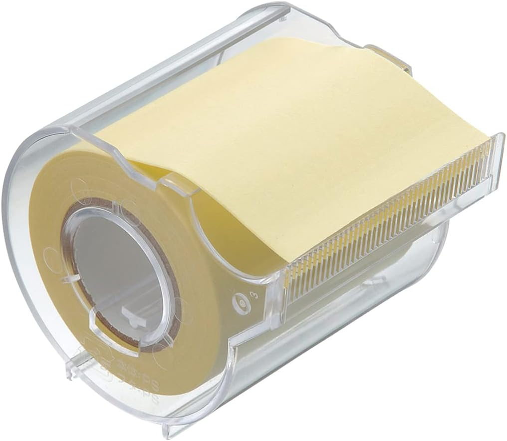 Yamato NOR-50CH-1 Sticky Notes, Notes, Roll Tape, with Cutter, Recycled Paper, Yellow, 2.0 Inches (50 Mm) X 32.8 Ft (10 M) image number 4