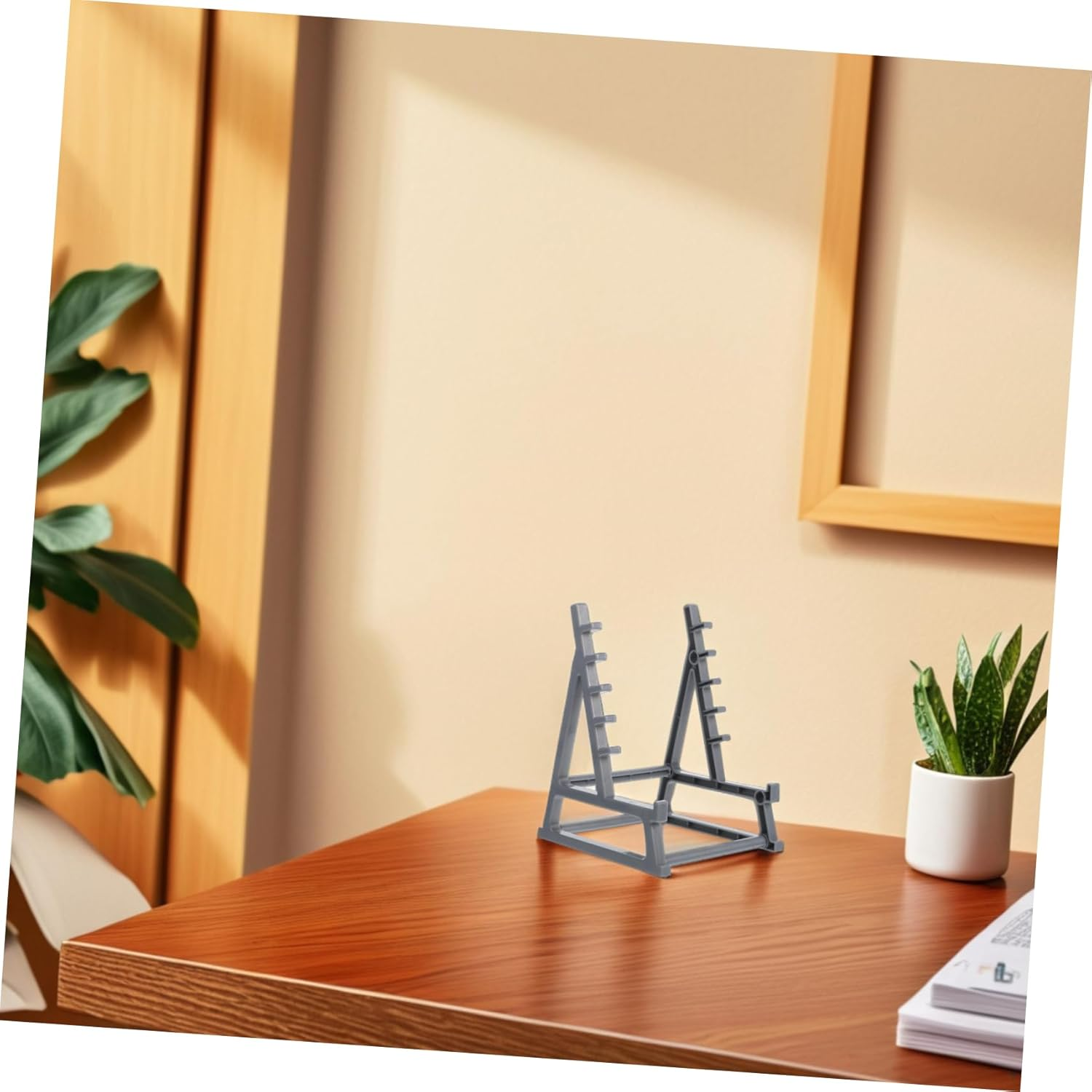 FOYTOKI Barbell Pen Holder for Office Desk Decor for Men Dumbbell Rack Bar Holder for Weightlifting Gym Decor Barbell Socket Dumbbell Storage Rack Gym Accessories Desk Accessories