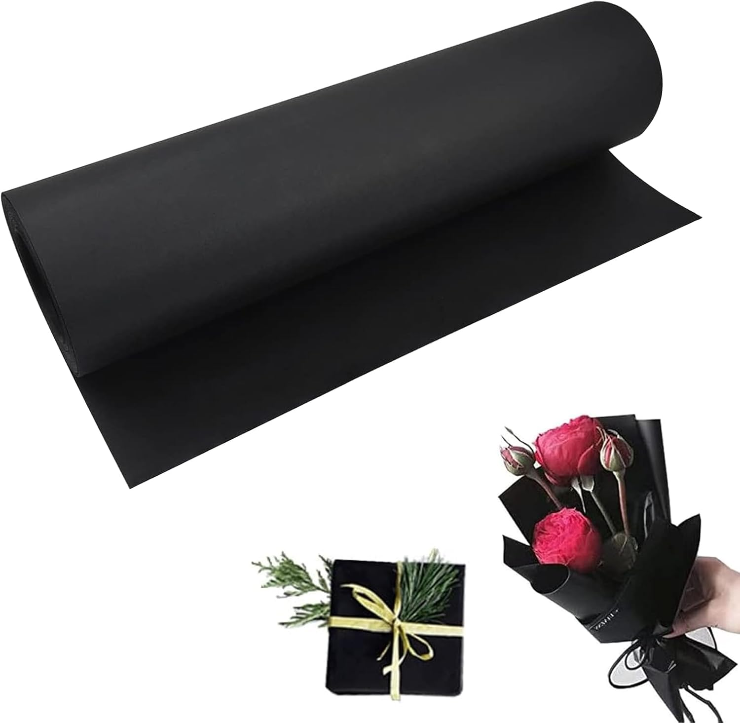 Jotia 1 Roll 30Cm X 10M Black Kraft Paper Roll, Kraft Wrapping Paper Roll Recycled Kraft Paper for Gift Wrapping, Wall Art, Postal, Shipping, Bouquet Flower Wrapping, DIY Arts Crafts, Bulletin Board