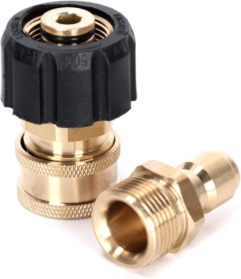 Ruimou 2PCS High Pressure Washer Adapter Set (M22-14Mm Inner Diameter to 3/8 Female Head+M22-14Mm Inner Diameter to 3/8 Male Head) for Connecting Universal Guns, Hoses, and Pumps, 5000PSI image number 3