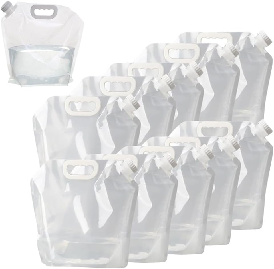 Collapsible Water Tank Container,Collapsible Emergency Water Jug Container Bag,10 Pcs 5L PE Water Carrier Portable Water Tank,Outdoor Folding Water Bag for Sport Camping Riding Mountaineer Backoacking image number 4