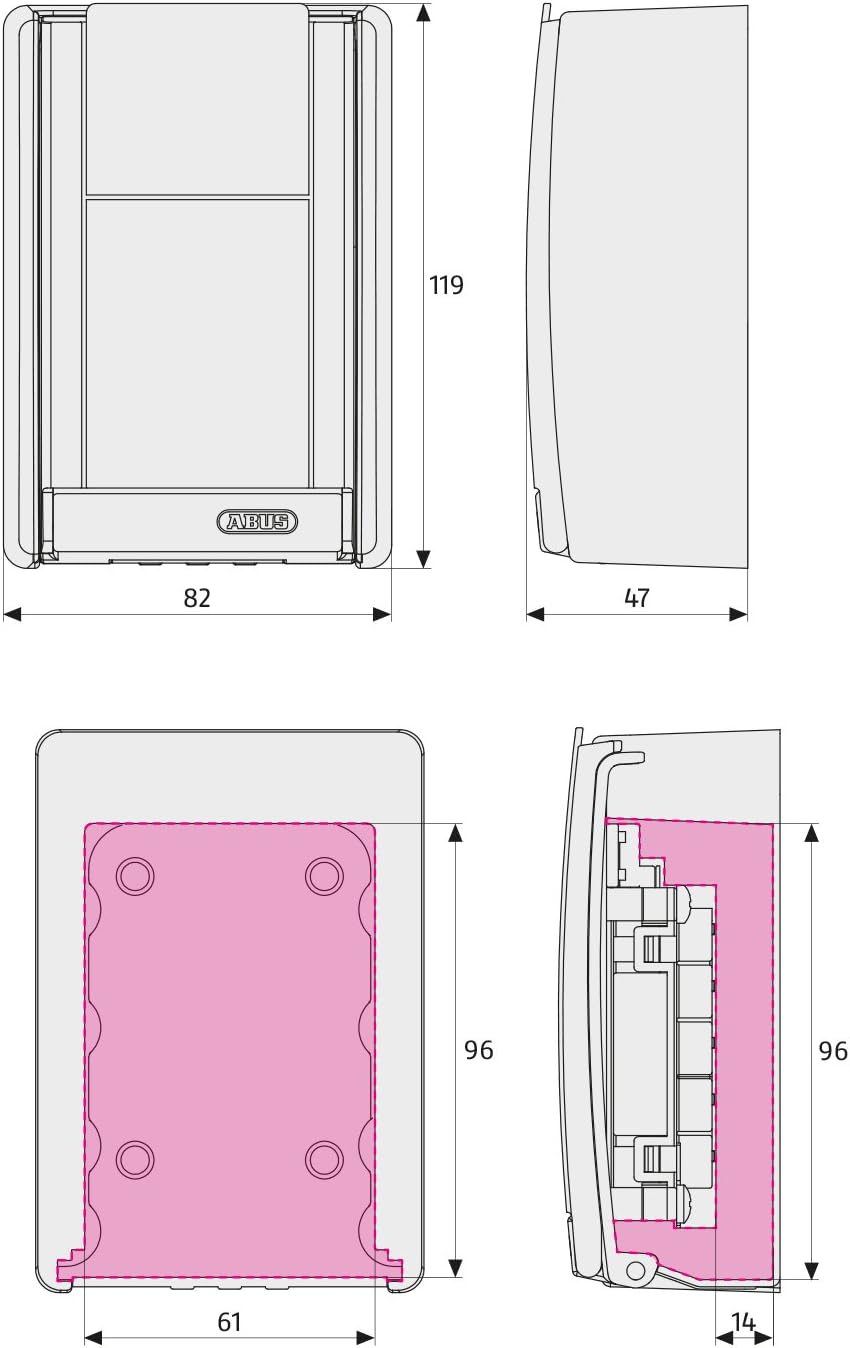 ABUS Keygarage 767 - Wall Mounted Key Box with Handle - with Key Code - for Keys or Small Valuables - Black/Silver image number 4