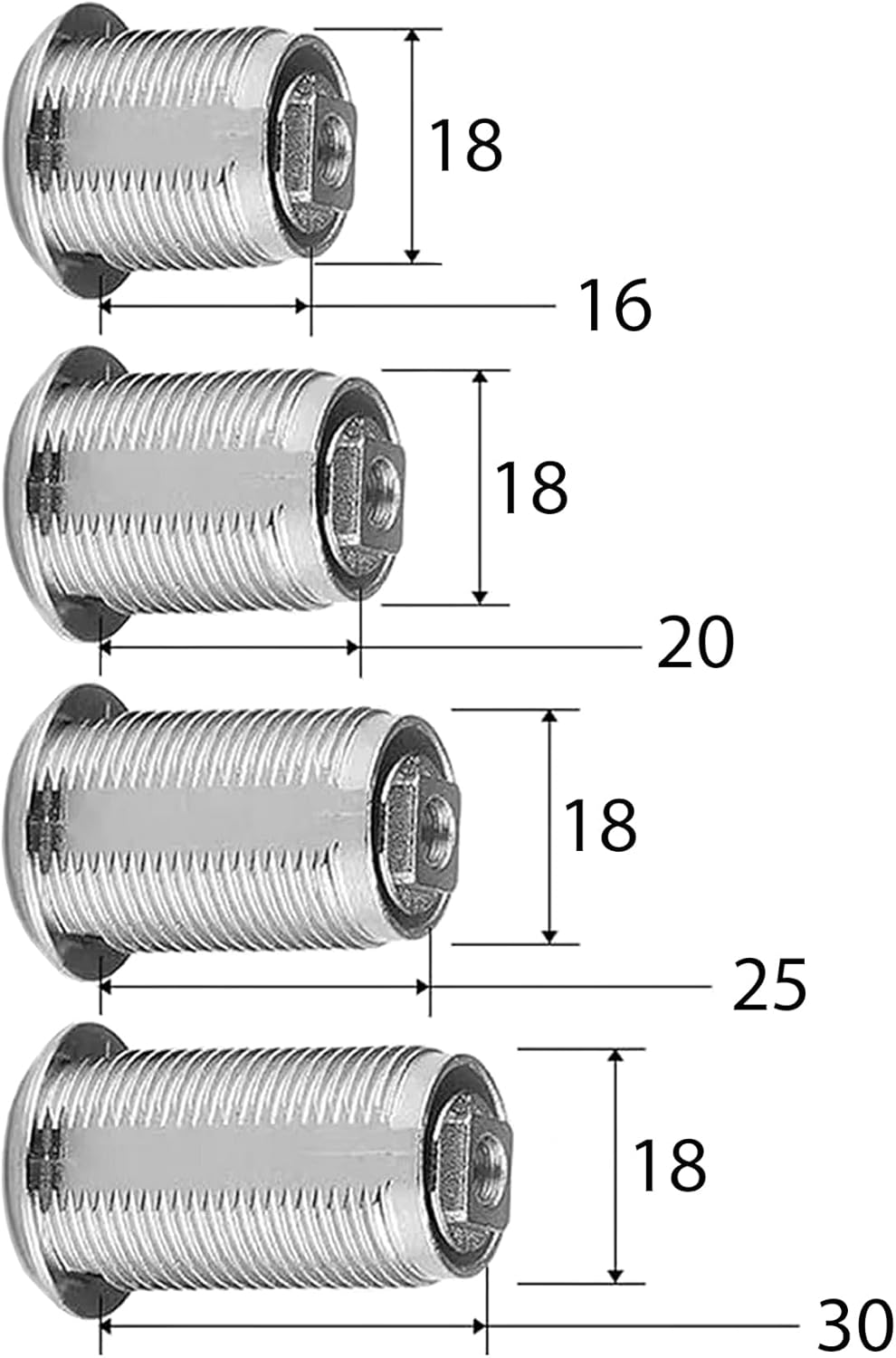 Cabinet Lock Lever Lock Universal Cylinder Furniture Lock Letter Box Lock Diameter 19 Mm (1, 20) image number 5