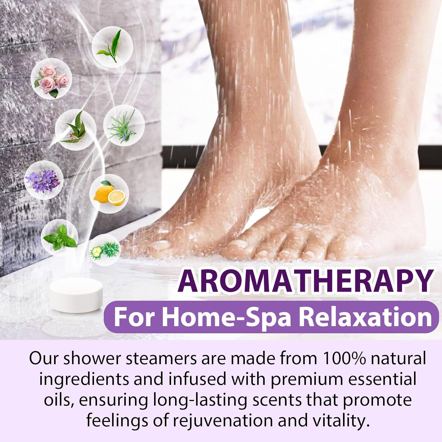 Shower Steamer Aromatherapy, 8 Pack Bath Bombs with Essential Oils for Relaxation, Shower Bombs for Women and Men image number 6