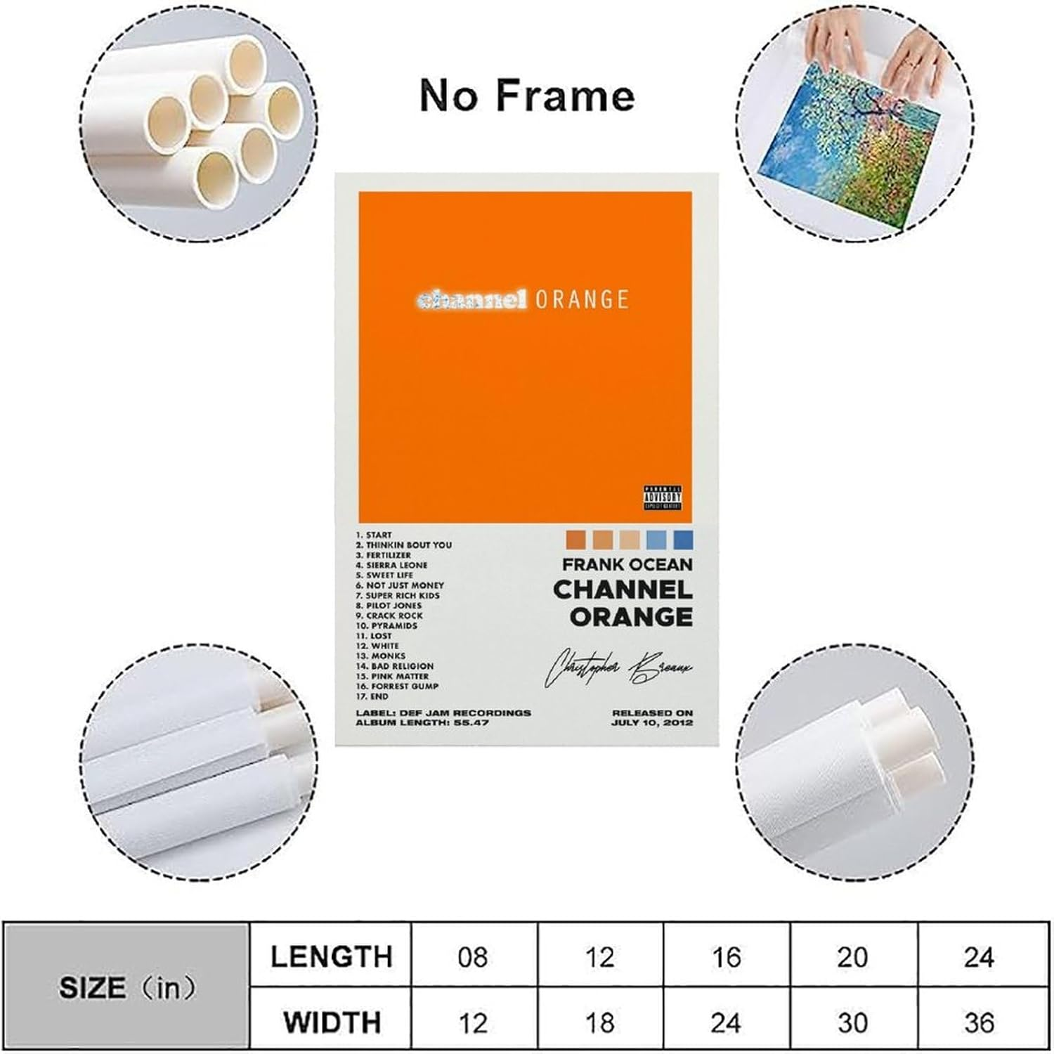 Music Posters for Room Aesthetic 90S Frank Ocean Channel Orangemusic Posters for Room Aesthetic 90S Frank Ocean Channel Orange Poster Canvas Painting Wall Art Picture Home Decor Print for Bedroom Livi image number 3