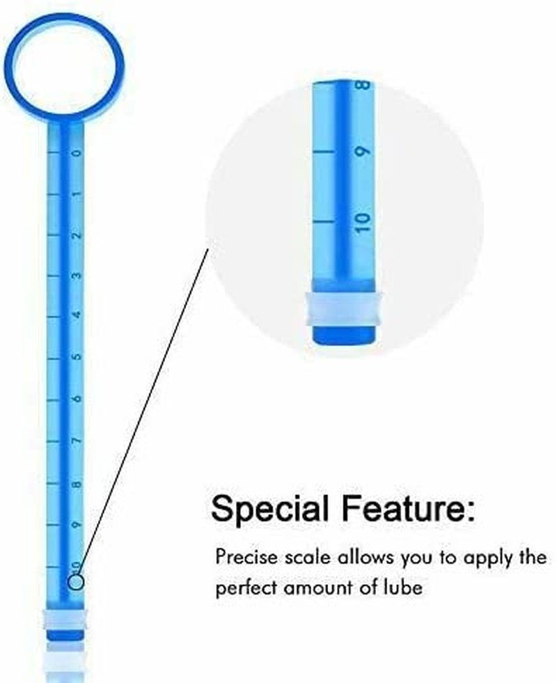 Lube Applicator for Women Man, 2PCS Injector with 10Ml Scale Smooth Rounded Cap, Reusable, Easy to Clean image number 3