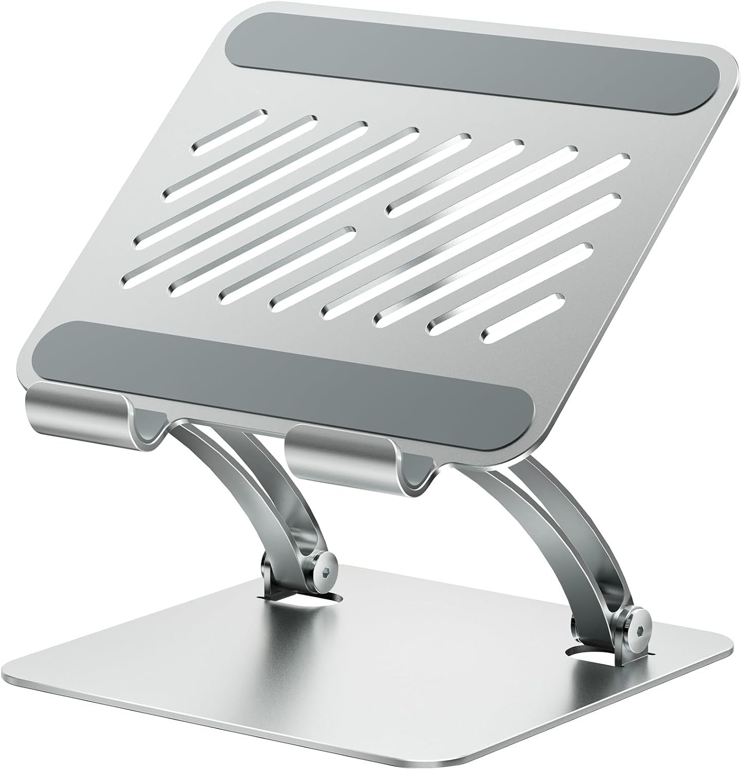 Tounee Tablet Stand for Ipad, Dual Rod Support Portable Monitor Stand Adjustable Aluminum Desktop Tablet Holder for Computer Desk Office Kindle Stand 2024 Ipad 4-16.5" -Silver