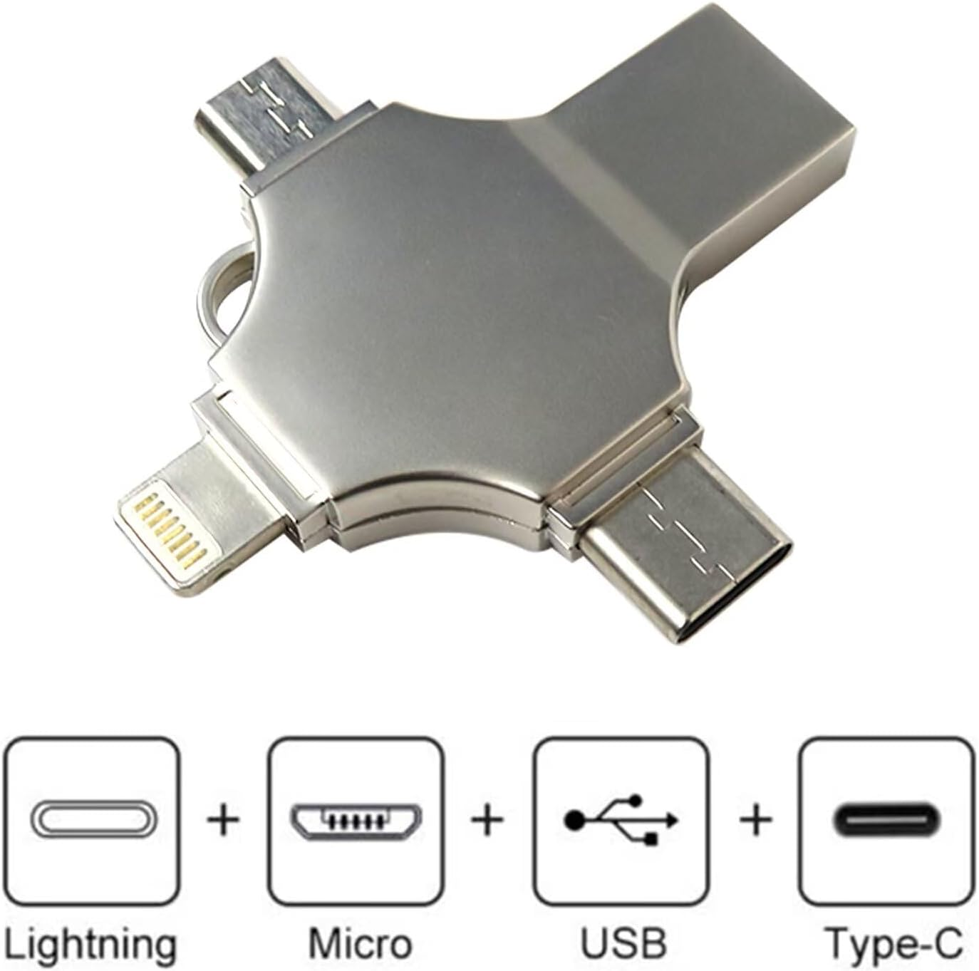 USB 3.0 Flash Drive 64GB for Iphone, 4 in 1 Memory Photo Keeper Storage Stick for Picture/Video/Data Saver/Backup, High Speed Thumb/Jump/Hard Drives for Iphone/Ipad/Android/Pc image number 4