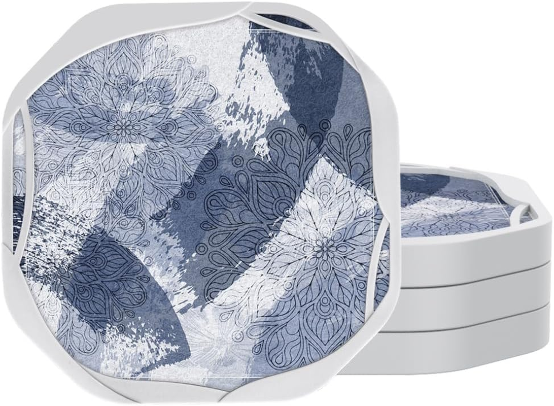 UMIRRO Absorbent Drink Coasters, Housewarming Gifts for New House, Sweet Home Decor, Rustic Farmhouse Coffee Table Centerpiece, Small Ideas for Women Mom Her Men Dad Him, 4", Set of 6