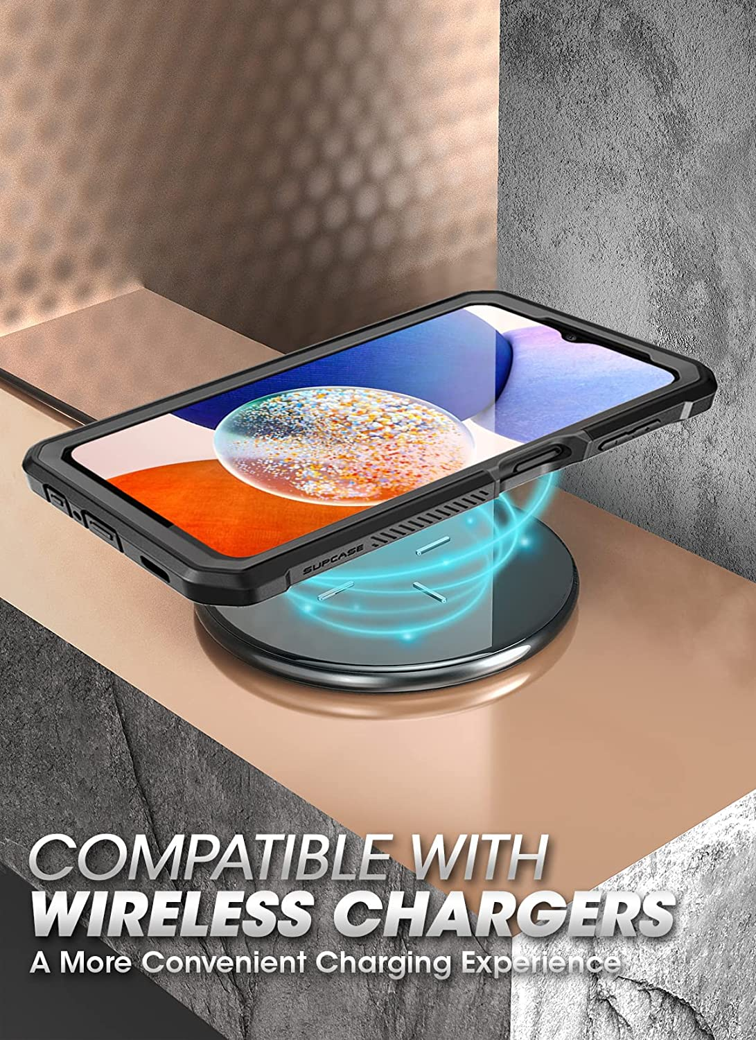 SUPCASE Unicorn Beetle Pro Case for Samsung Galaxy A14 5G (2023), Full-Body Rugged Belt-Clip & Kickstand Case with Built-In Screen Protector (Black) image number 1