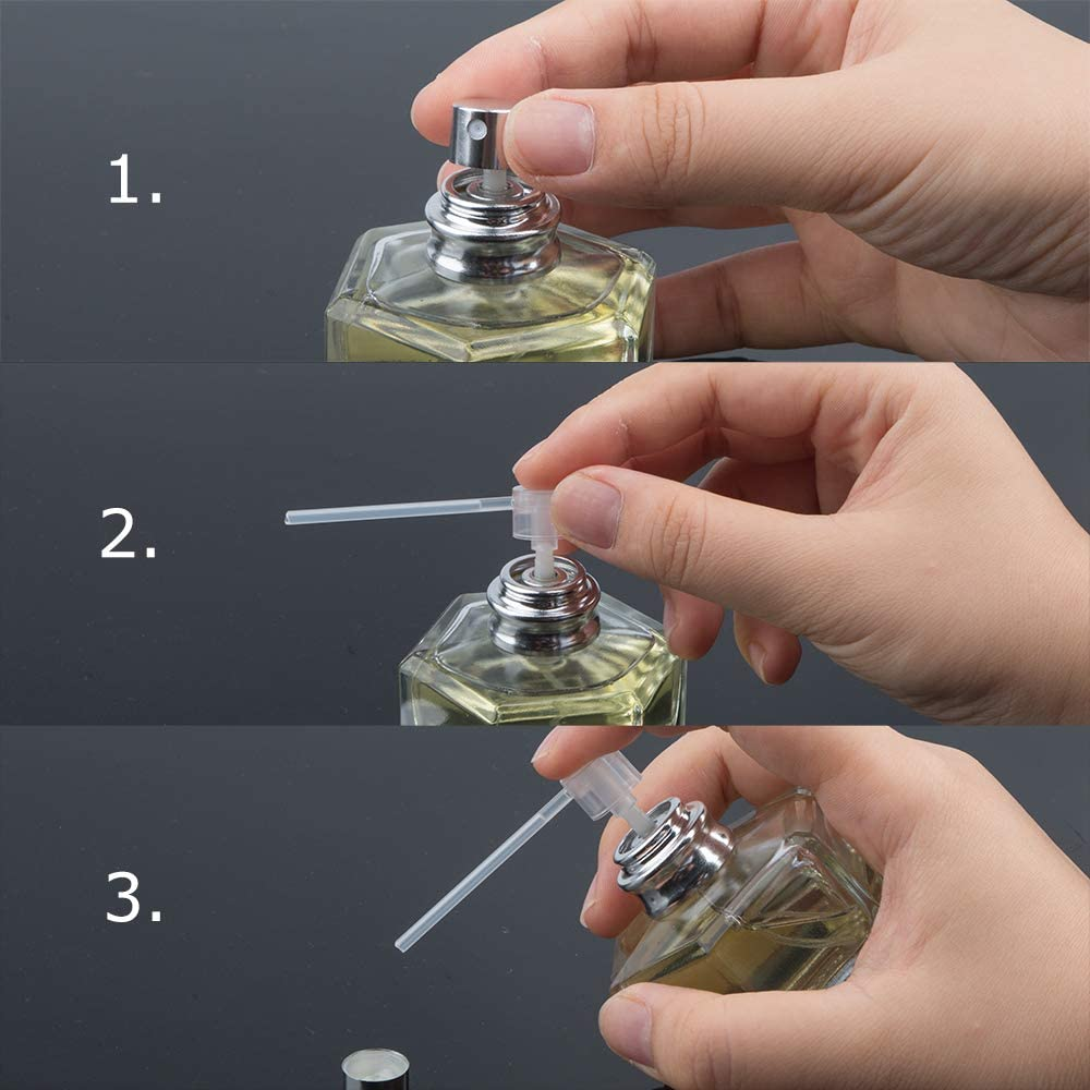 Sonku 6 Pcs 5Ml Portable Mini Refillable Perfume Spray Bottle, Empty Atomizer Scent Pump Case with 6 Pcs Perfume Refill Pump for Travel Purse and Outdoor Activities-Black,Gold,Silver,Red,Blue,Pink image number 2