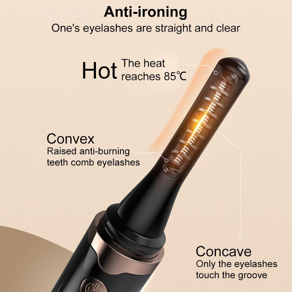 Electric Eyelash Curler Tool USB Rechargeable 4 Mode Women Makeup Tools (White) image number 2