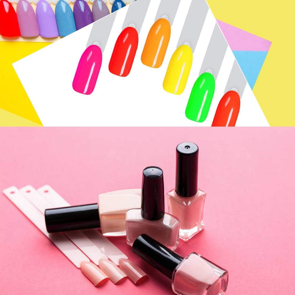150 Pcs Clear Nail Swatch Sticks with Ring, Fan Shape Nail Art Tips, False Nail Sample Sticks, Nail Practice Color Display, Transparent Board for Nail image number 2
