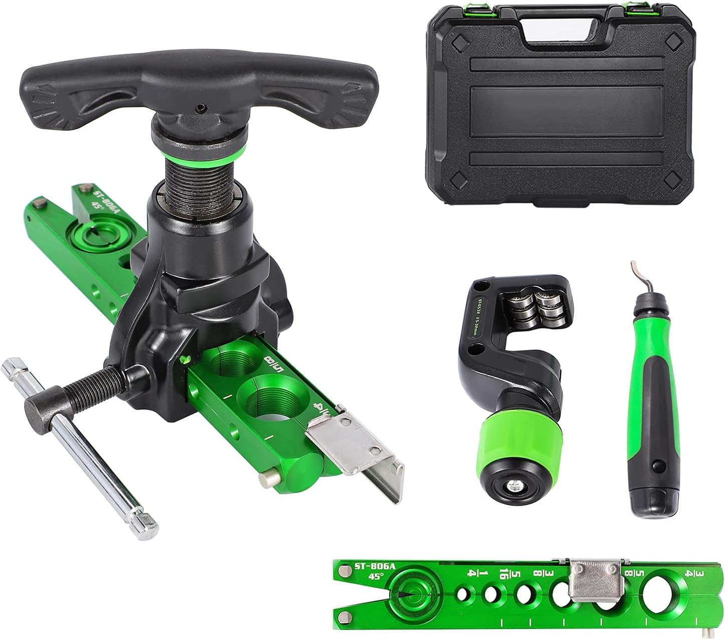 Bonvoisin Flaring Tool 1/4&rdquo;-3/4&rdquo; HVAC Single Flare Tool 45&deg; Eccentric Tube Flaring Tool with Clutch Limit Piece for Copper Aluminum Tubing (One Piece)