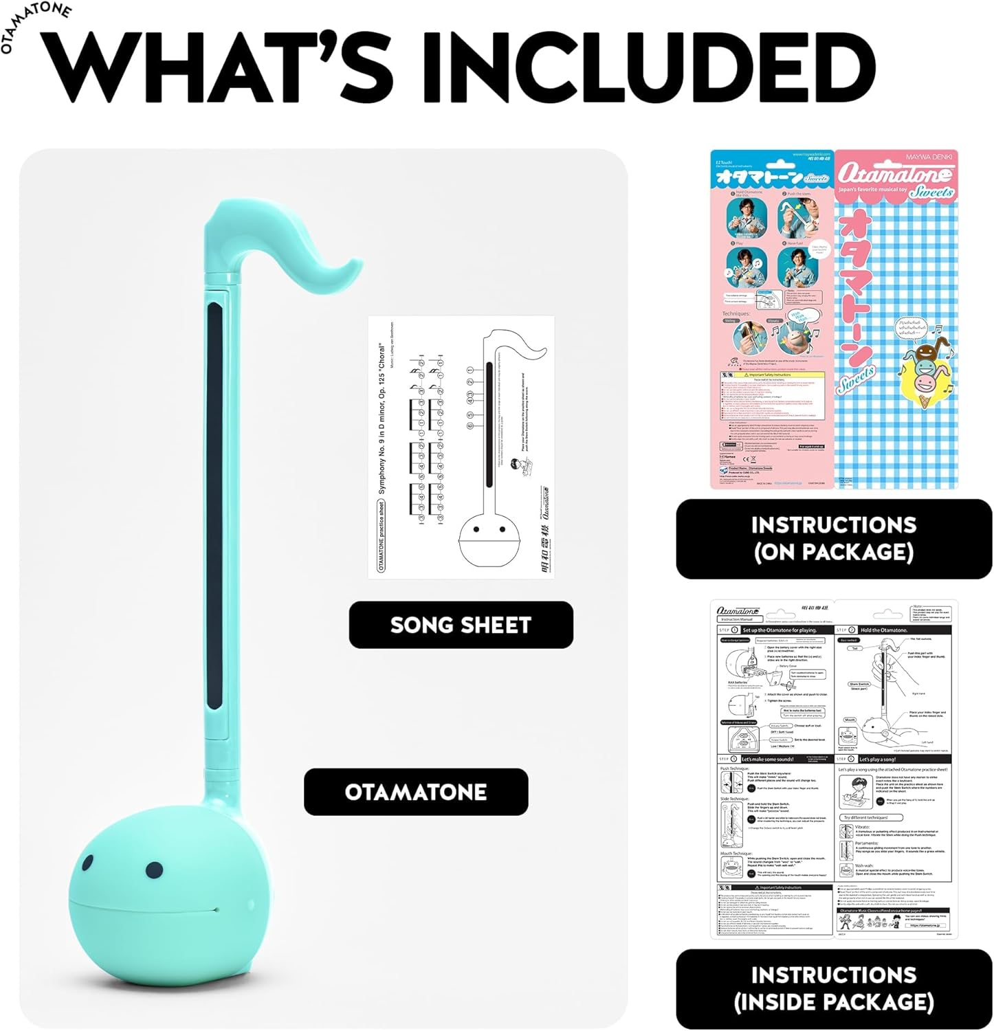 Otamatone Japanese Electronic Musical Instrument Portable Music Synthesizer from Japan by Maywa Denki Studio Award Winning, Educational Fun Gift for Children, Teens & Adults - Mint image number 5