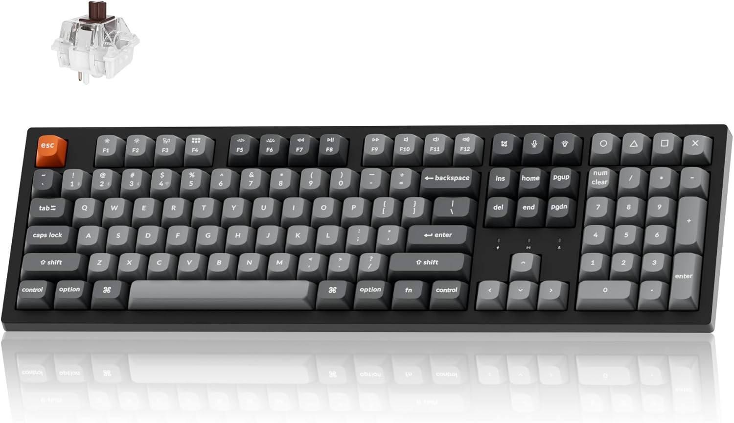 Keychron K10 Max Wireless Custom Mechanical Keyboard, QMK 2.4 Ghz Bluetooth Full-Size with Hot-Swappable Keychron Super Brown Switch Compatible with Mac Windows Linux (RGB Backlit)