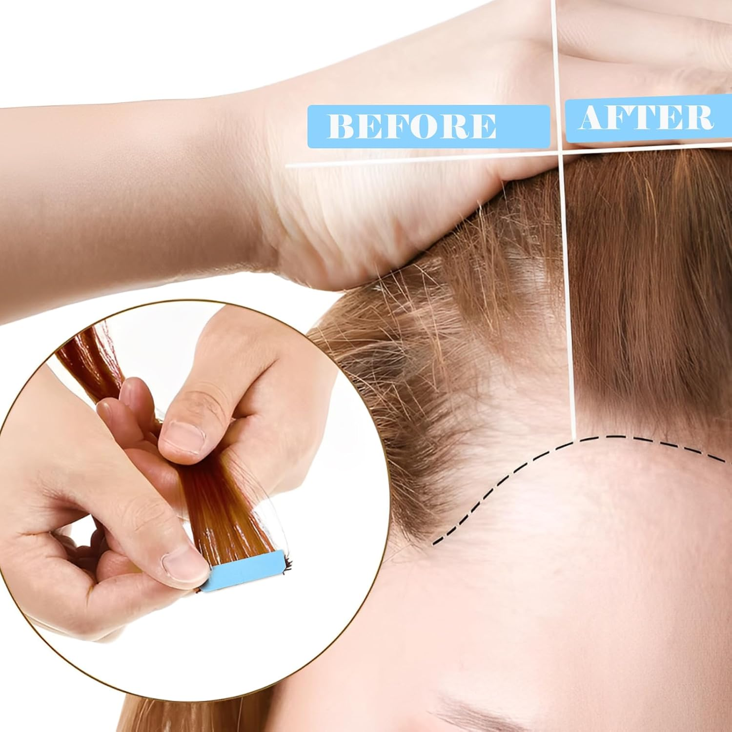 Hair Extension Tape, 240 Pcs Hair Extension Tapes, Strip in Hair Extensions Double Sided Adhesive for Replacement, Professional Strong No-Residue Bonding Strips, Wigs Supplies (4Cm X 0.8Cm)