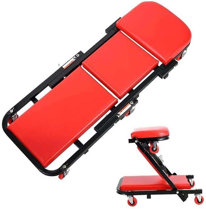Folding Creeper Mechanic Stool Seat Garage Repair Trolley Laying Board Workshop