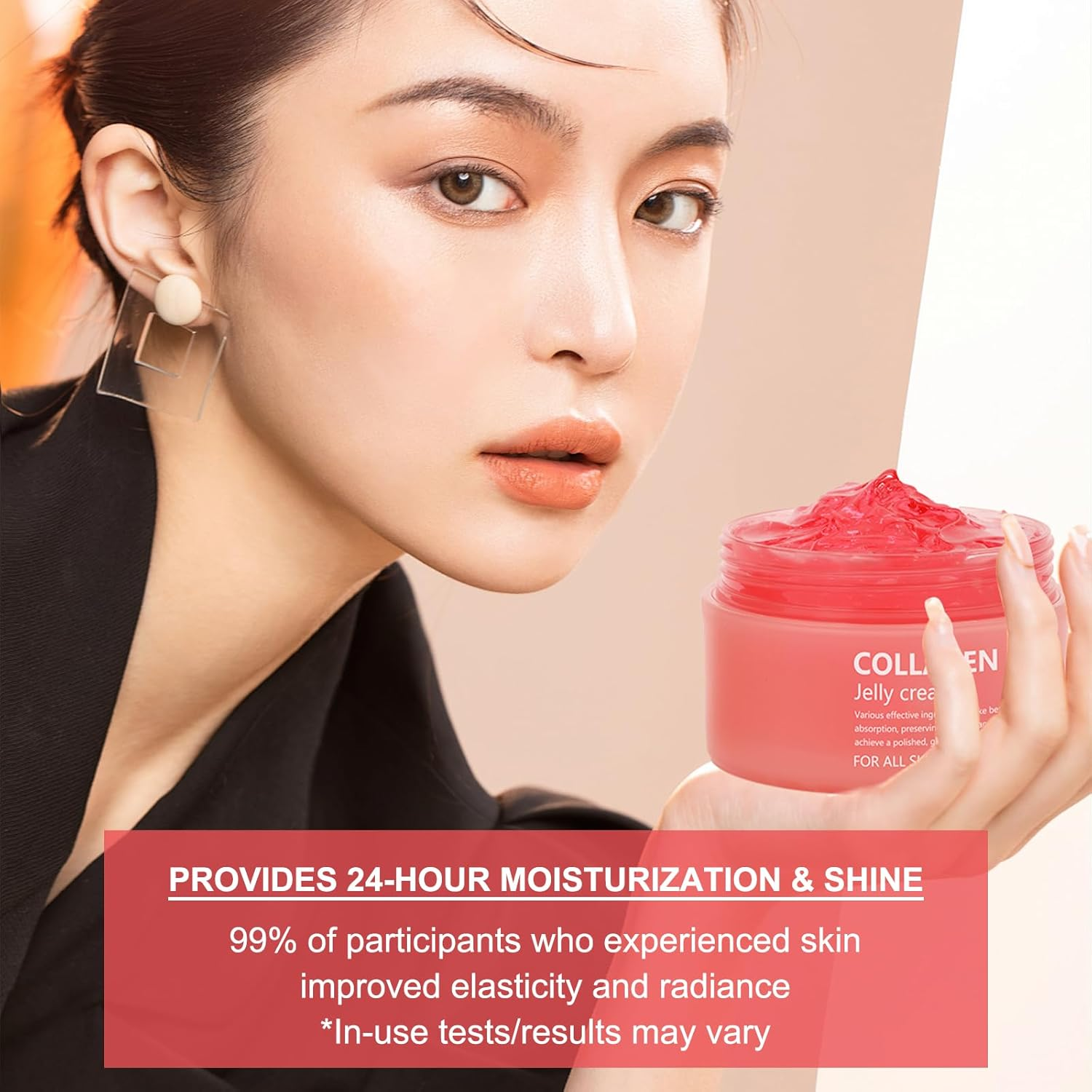 Collagen Jelly Cream with Niacinamide, Facial Skin Care Products for Women, Freeze-Dried Hydrolyzed Collagen Face Moisturiser, Brightening Skincare to Reduce Fine Lines & Dullness for Glass Skin Glow