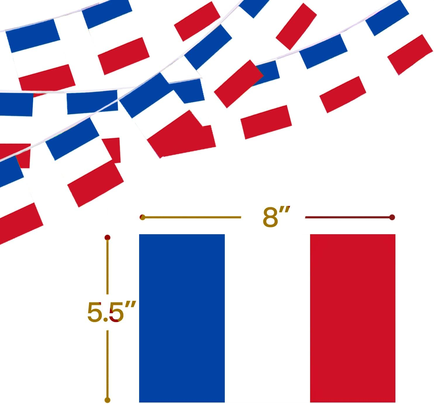 Anley France String Flag Pennant Banners, Patriotic Events 14Th of July French Bastille Day Decoration Sports Bars - 33 Feet 38 Flags - Germany image number 5