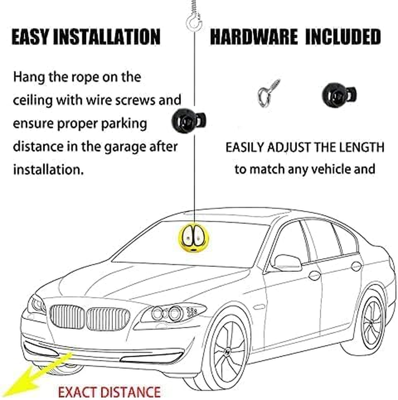 Double Garage Parking Aid-Parking Ball Guide System，Parking Assistant Kit Includes a Retracting Ball Sensor Assist Solution.A Perfect Garage Parking Indicator