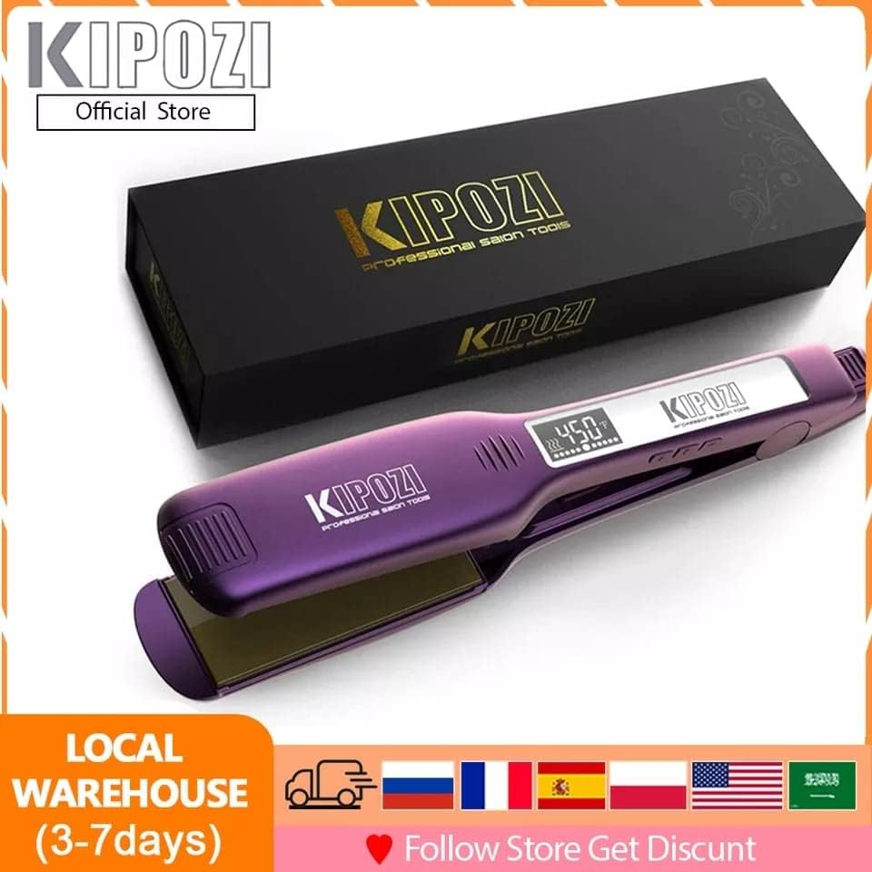 Professional Hair Straightener Fast Heat Smart Timer Flat Iron with LCD Display Curling and Straightening Salon image number 2