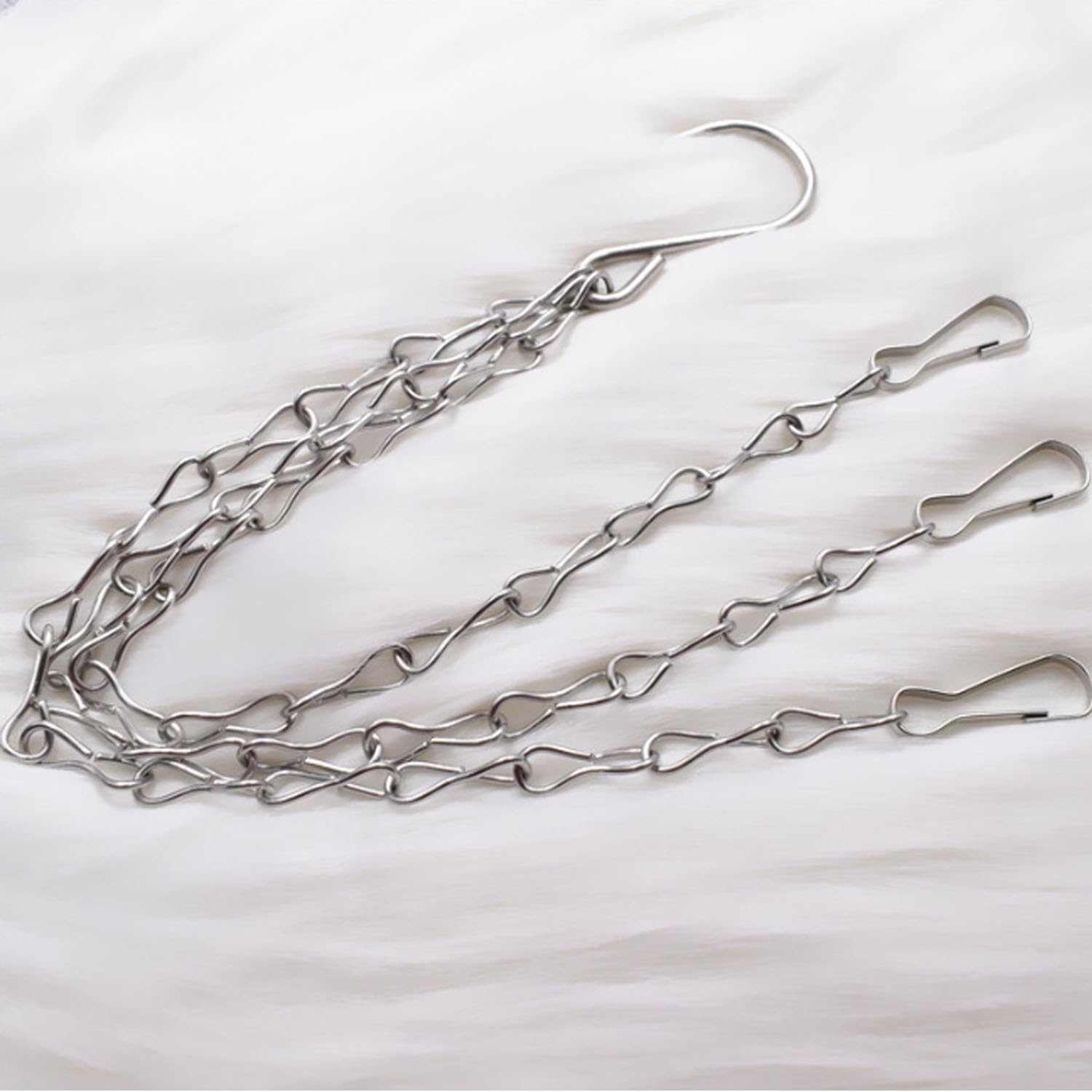 3 Pieces 304 Stainless Steel Flower Pot Chain Hook, No Rust Outdoor Hanging Basket Hook, for Bird Cages, Flower POTS, Lanterns, Billboards, Gardens (Silver) image number 3