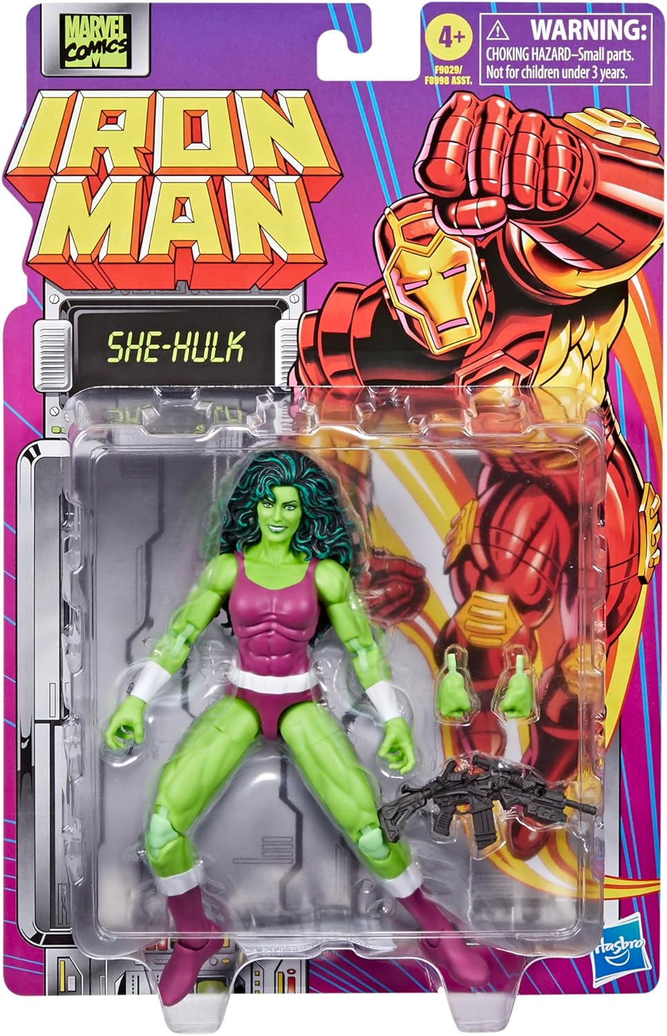 Marvel Legends Series She-Hulk, Iron Man Comics Collectible 6-Inch Action Figure, Retro-Inspired Blister Card image number 3