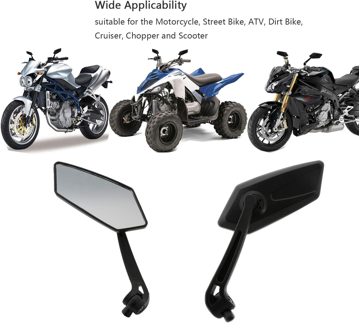 CICMOD Custom Universal Motorcycle Rearview Side Mirrors Fit Sports Bike Choppers Cruiser