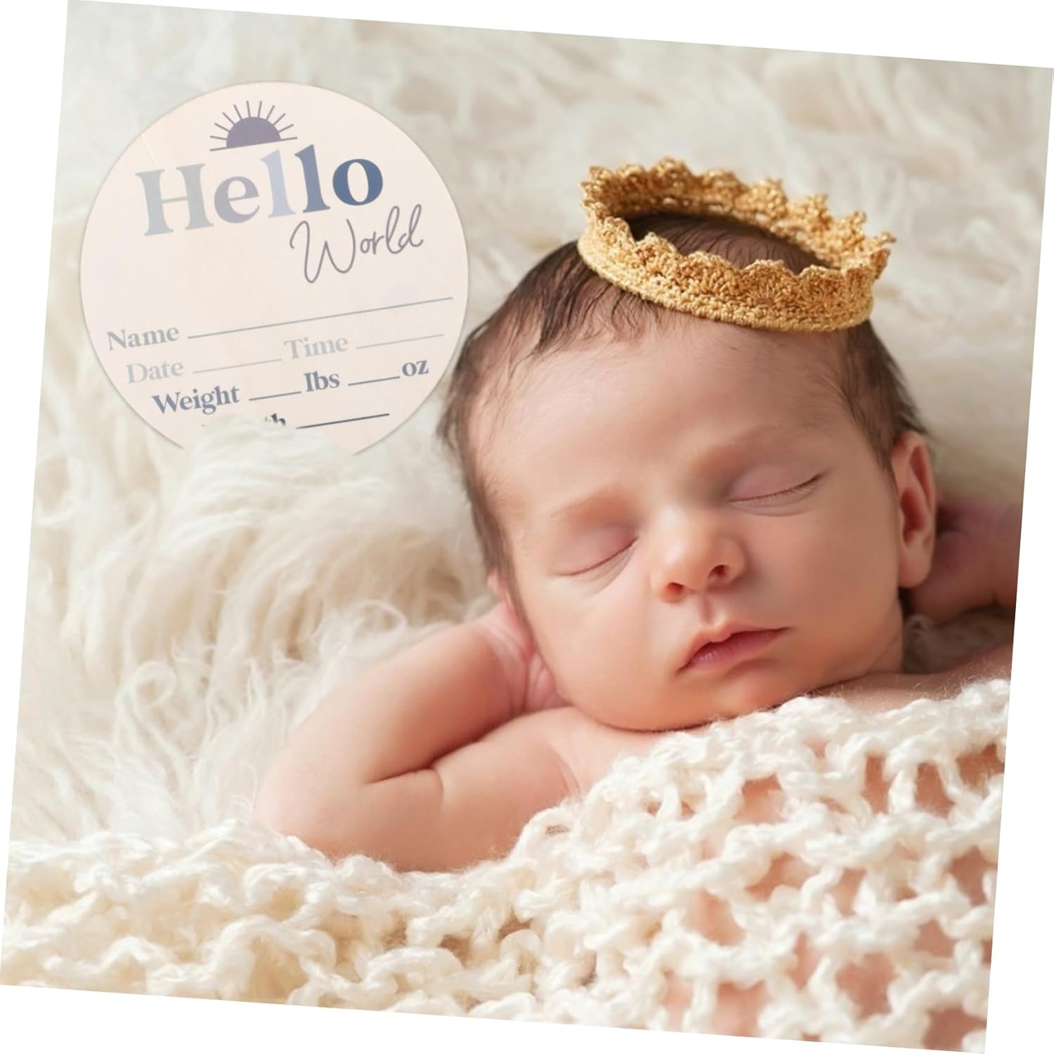 Wooden Milestone Discs Growth Commemorative Cards Month Milestone Blocks for Newborn Photos in Nursery image number 4