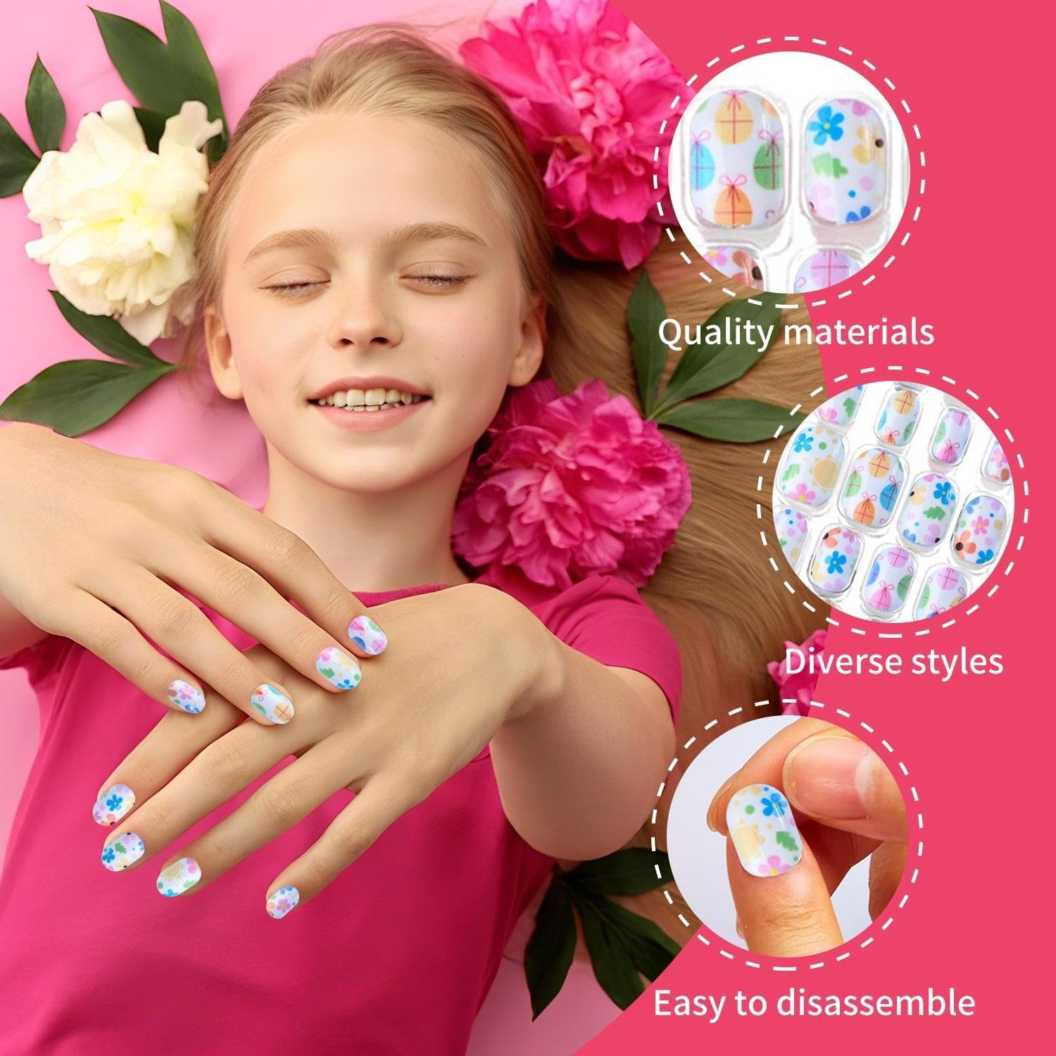 192 Children'S Nail Art Stains, Cartoon Pattern Design, DIY Nail Accessories, Cute Nail Decoration (With Glue Stickers, Nail Rub Strips) image number 4
