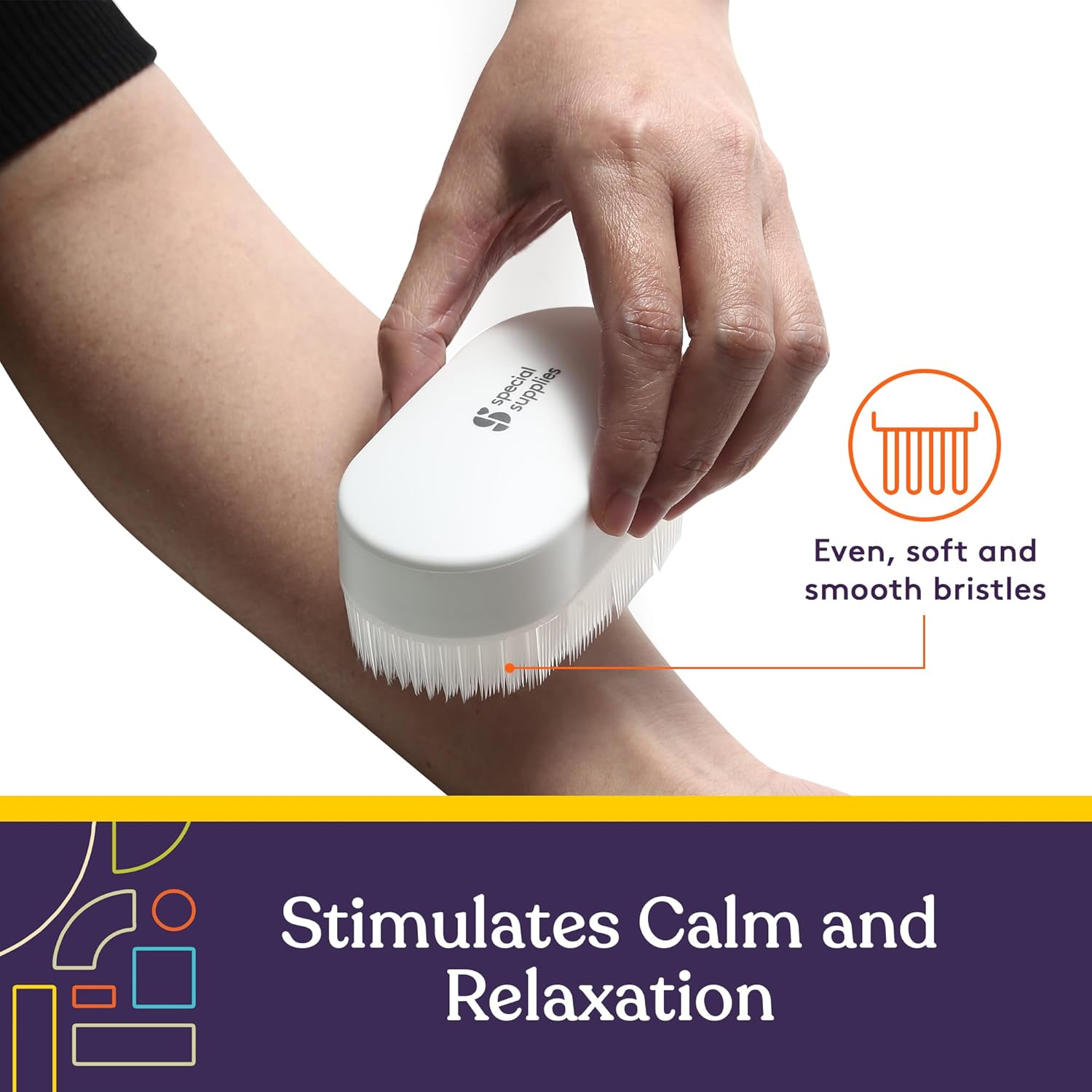 Special Supplies Sensory Brush Therapressure Therapy Brush for Occupational and Sensory Brushing, 2 Pack, Stimulating and Calming Tools for Kids and Adults, Soft Flexible Bristles, Latex Free image number 1