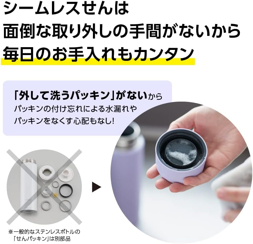 Zojirushi SM-ZB48-CM Water Bottle, Screw, Stainless Steel Mug, Seamless, Direct Drinking, 16.2 Fl Oz (480 Ml), Sand Beige image number 2