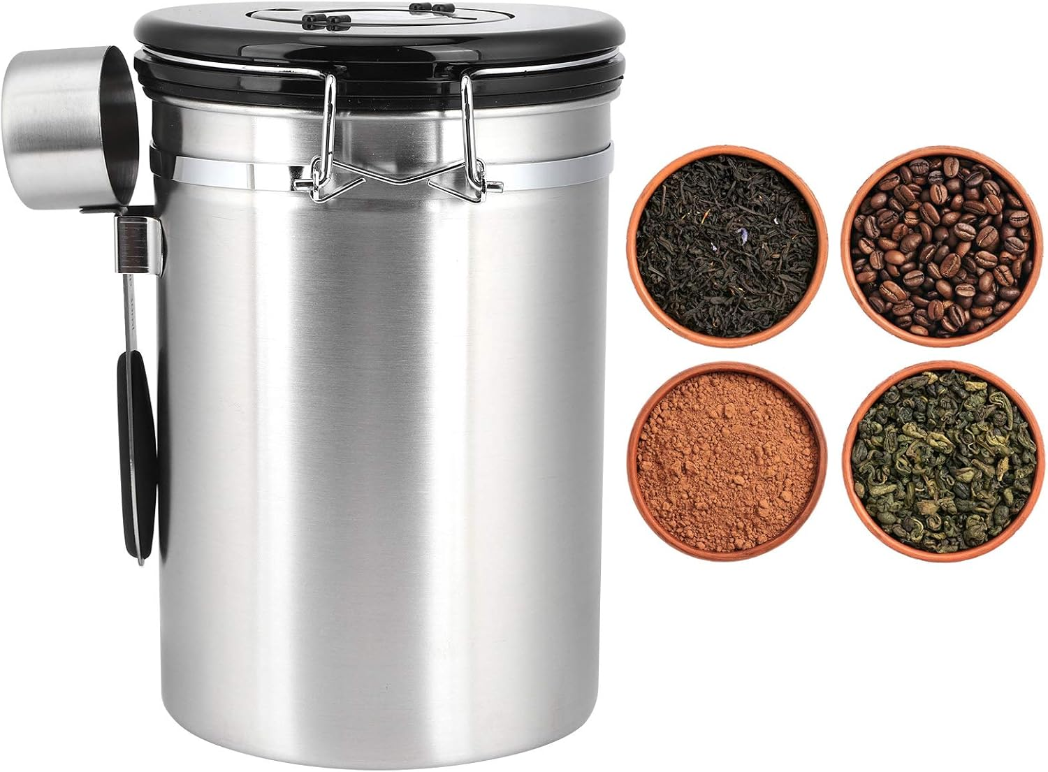Coffee Bean Storage Container, with a Stainless Steel Coffee Spoon Portable Coffee Bean Canister, Dried Fruits for Coffee Beans Home Tea Leaves