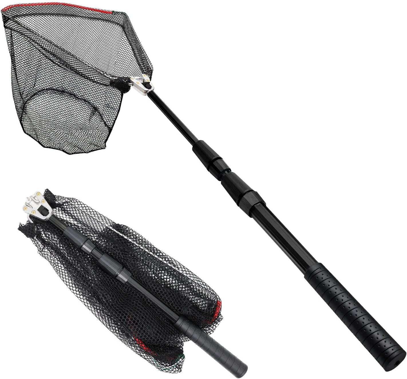 SAN like Fishing Net Fish Landing Nets Collapsible Telescopic Sturdy Pole Handle for Saltwater Freshwater Extending to 36/43/71/98Inches (49Inch-Black) image number 5