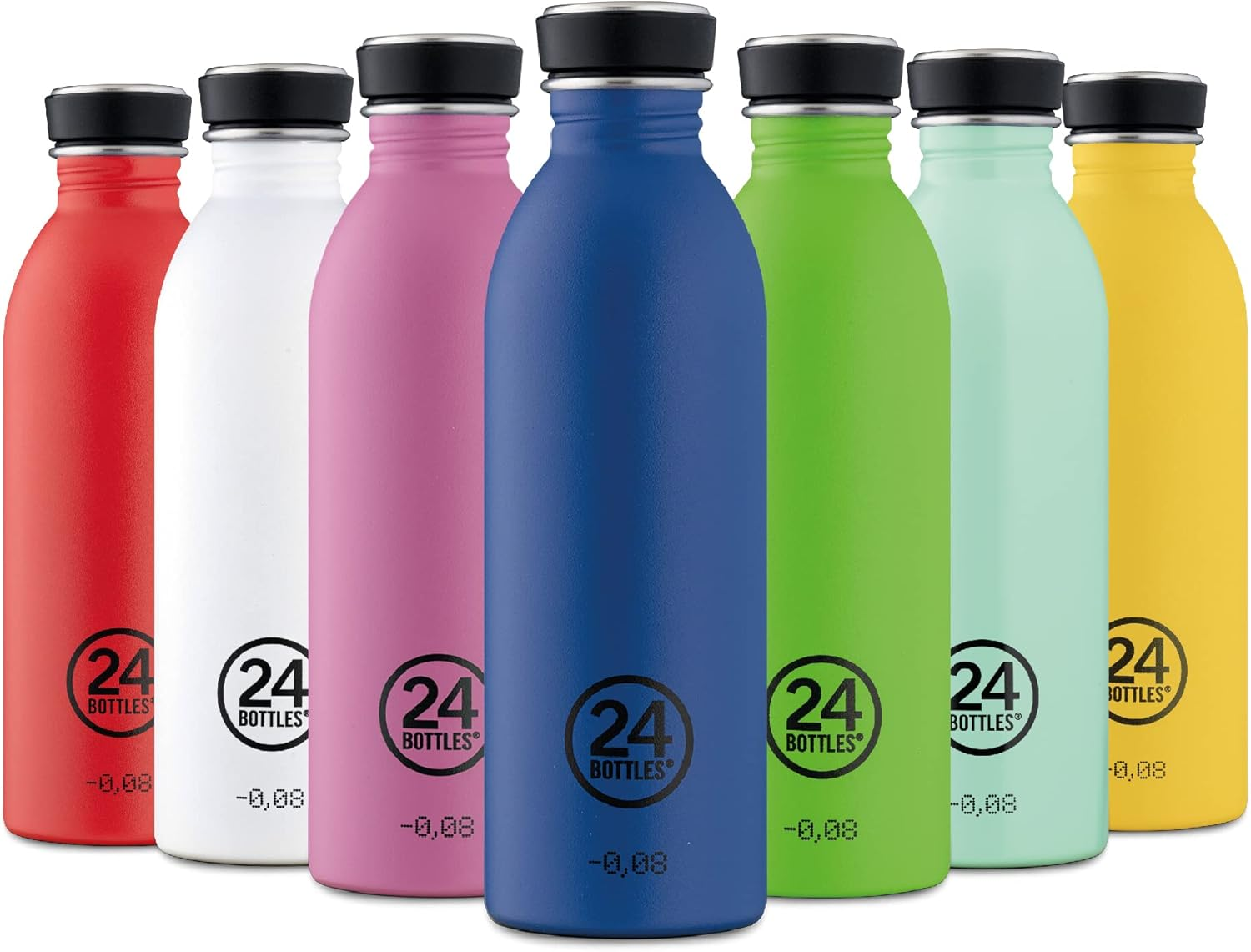 24Bottles Urban 1L/500Ml/250Ml Water Bottle, Drinking Bottle with 100% Density Closure, Eco Bpa-Free Stainless Steel Drinking Bottles with Italian Design [Non-Thermal, Ultralight]