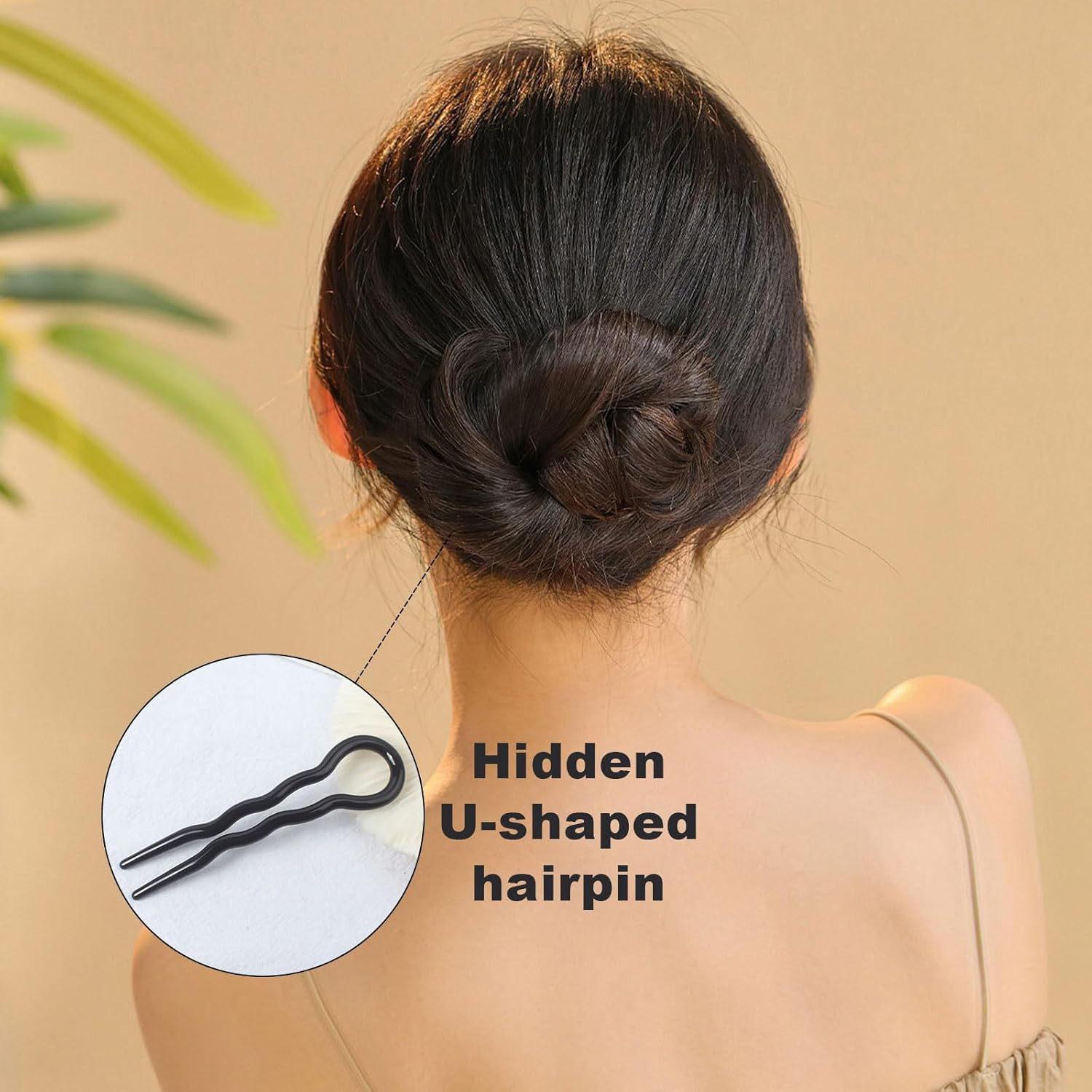 UILYNIU Pack of 30 Women'S Style Handle Hair Pins, U-Shaped Hair Fork, Wave Chignon Hair Pins, Durable Pins, Plastic Hair Pins, Hairstyle Accessories for Fine, Thick, Long Hair (Black, Brown) image number 4