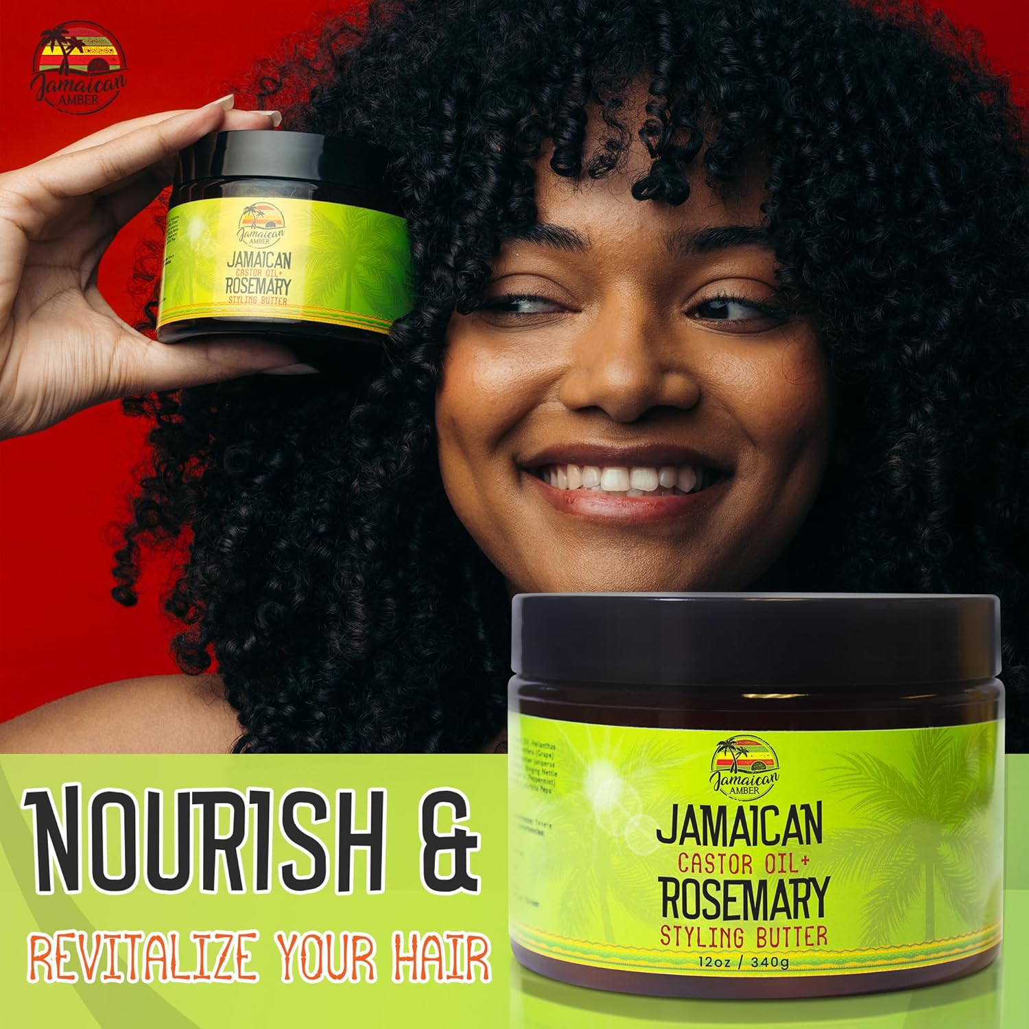Rosemary Hair Styling Gel &ndash; 12 Fl Oz - with Castor Oil for Strong, Damage-Preventing Hair Locks - Nourishing and Promote Hair Strength by Jamaican Amber image number 4