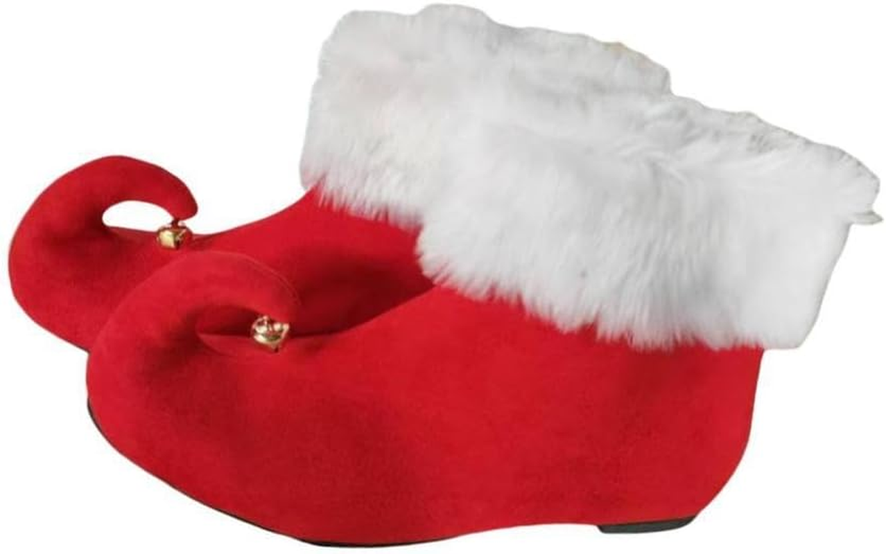 1 Pair of Red Christmas Elf Shoes for Adults for Christmas Halloween Festive Length 24Cm image number 6