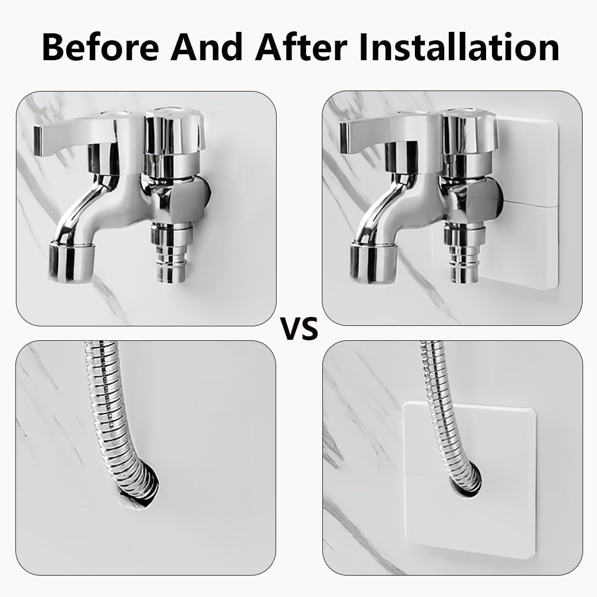 Square Plumbing Cover Plate,6Pcs Self Adhesive Pipe Plate Covers,Self-Adhesive Wall Hole Cover Square Pipe Cover Shower Pipe Covers,Abs Plastic Square Pipe Wall Covers Self-Adhesive Pipe Plate Covers