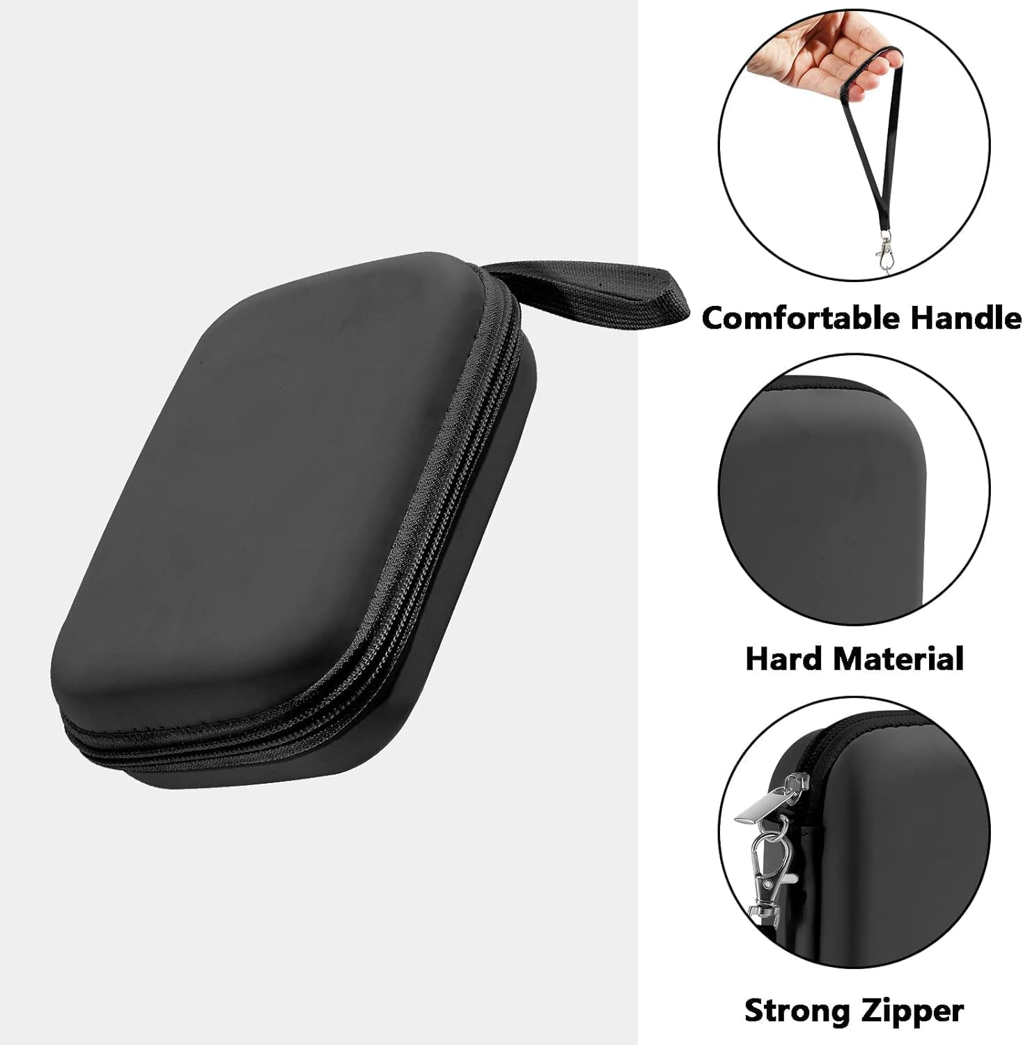 Hard Case Digital Camera Protective Case, Portable Camera Storage Bag for Travel, Small Digital Camera Carrying Organizer Pouch, Travel Compact Camera Drive Hard Case Storage Bag for Lens Cable (1) image number 5