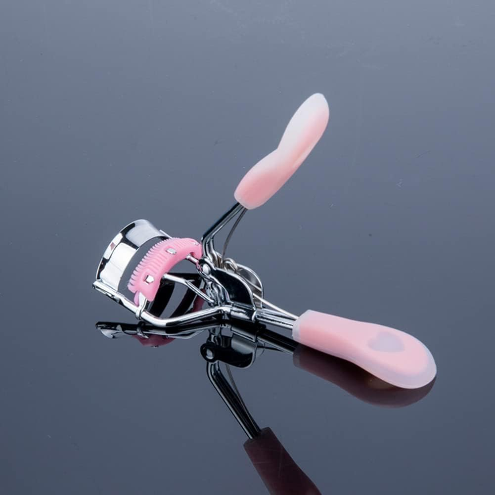 Stainless Steel Eyelash Curler with Built-In Comb Pinch Pain-Free Suitable for Any Eye Shapes and Sizes, with 5 Silicone Refill Pads (Black) image number 1