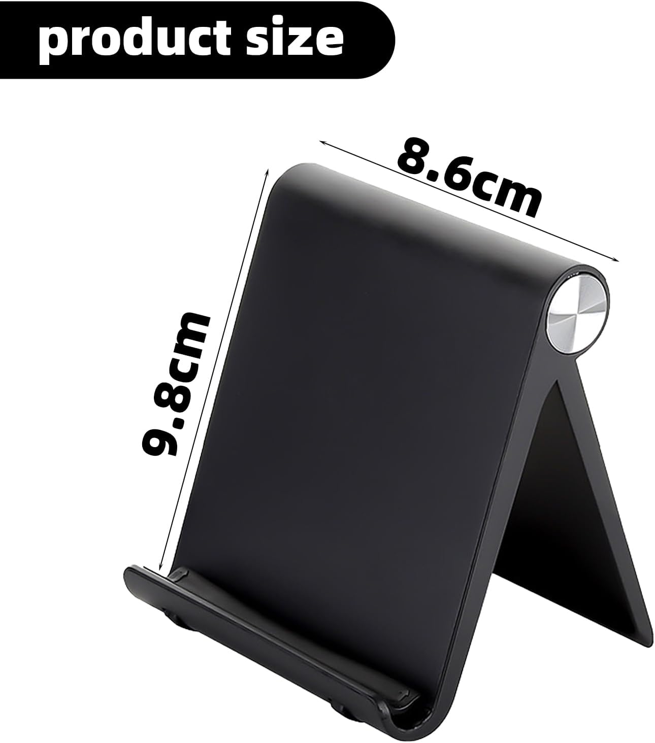 Tablet Stand Adjustable Portable Desktop Holder Compatible with Ipad Pro Air Mini, Iphone 16 Pro Max, and More 4.7''-11'' Devices, Black Tablet Holder and Phone Stand image number 5
