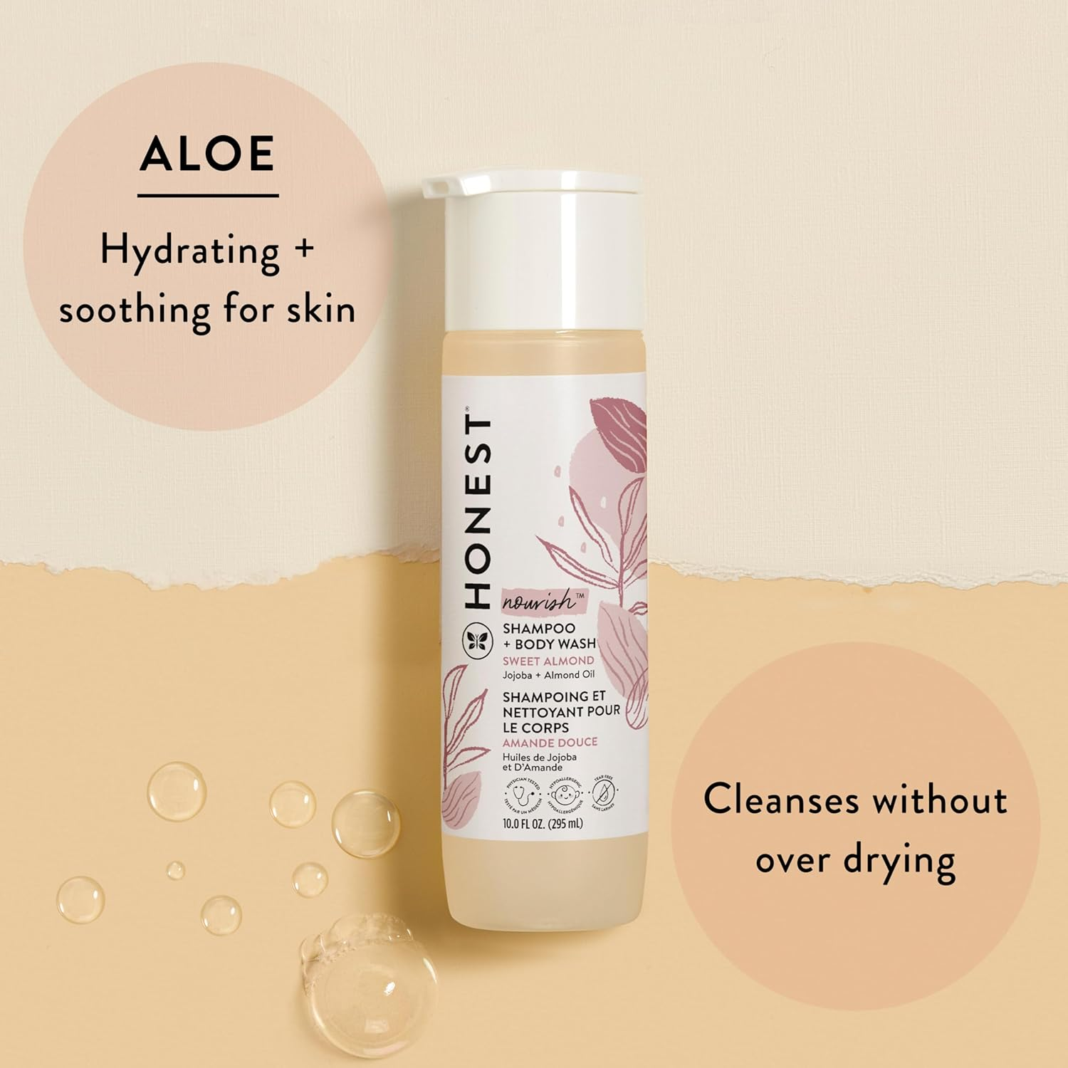 Honest the Company Everyday Gentle Shampoo + Body Wash (10 Fl. Oz) & Face + Body Lotion (8.5 Fl. Oz.) Bundle, 2 Pack, Sweet Orange Vanilla, 18.5 Fl Oz