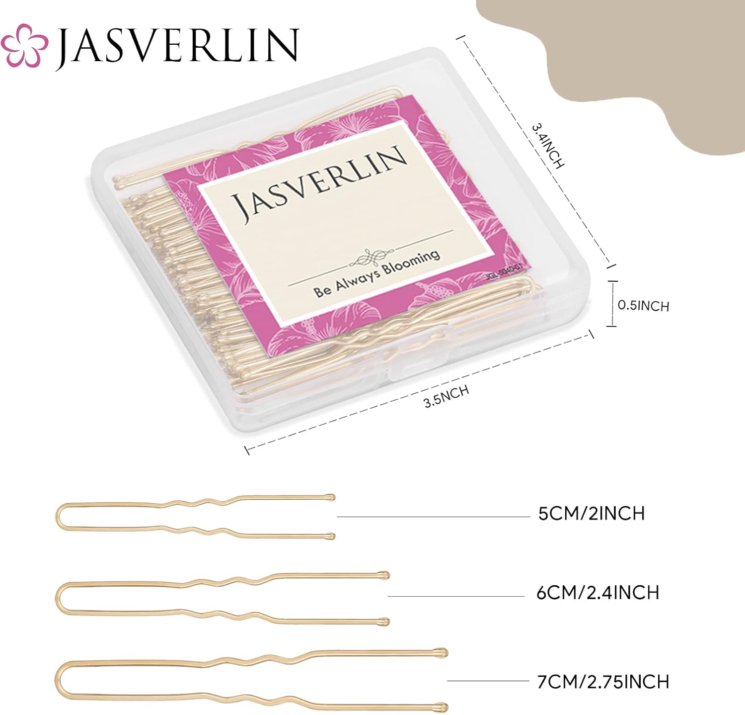 Blonde U Shaped Hair Pin for Buns, Gold Large Mini U Bobby Pins for Women Girls Updo Wedding Hairstyles Accessories Size Assortment 150Pcs image number 5