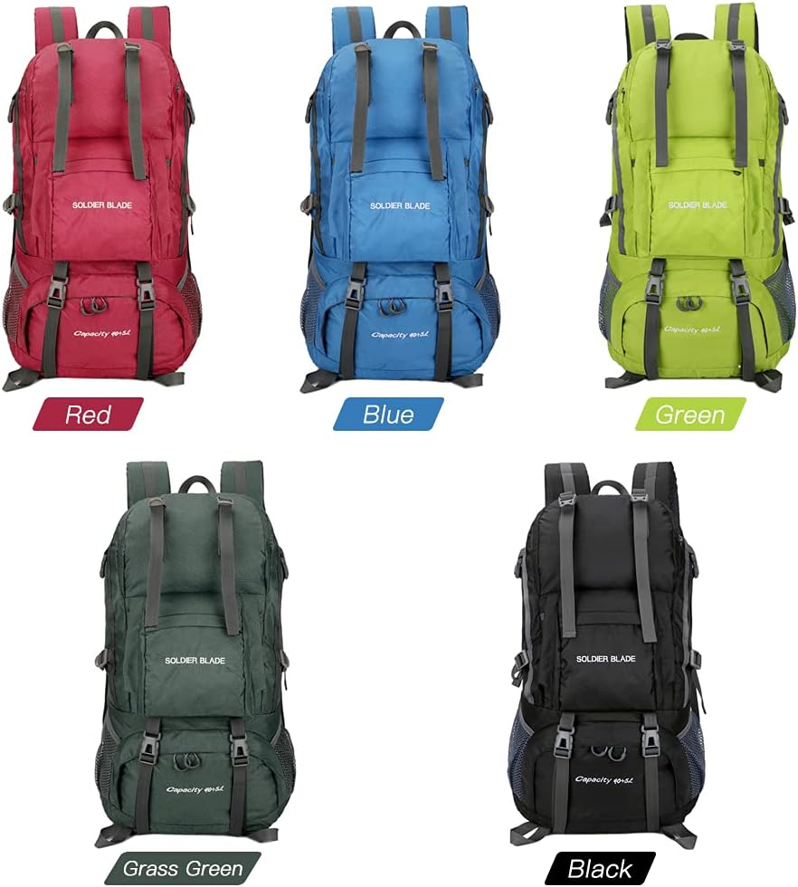 45L Camping Hiking Backpack Large Ty Mountaineering Pack Waterproof Travel Backpack Grass Green image number 5