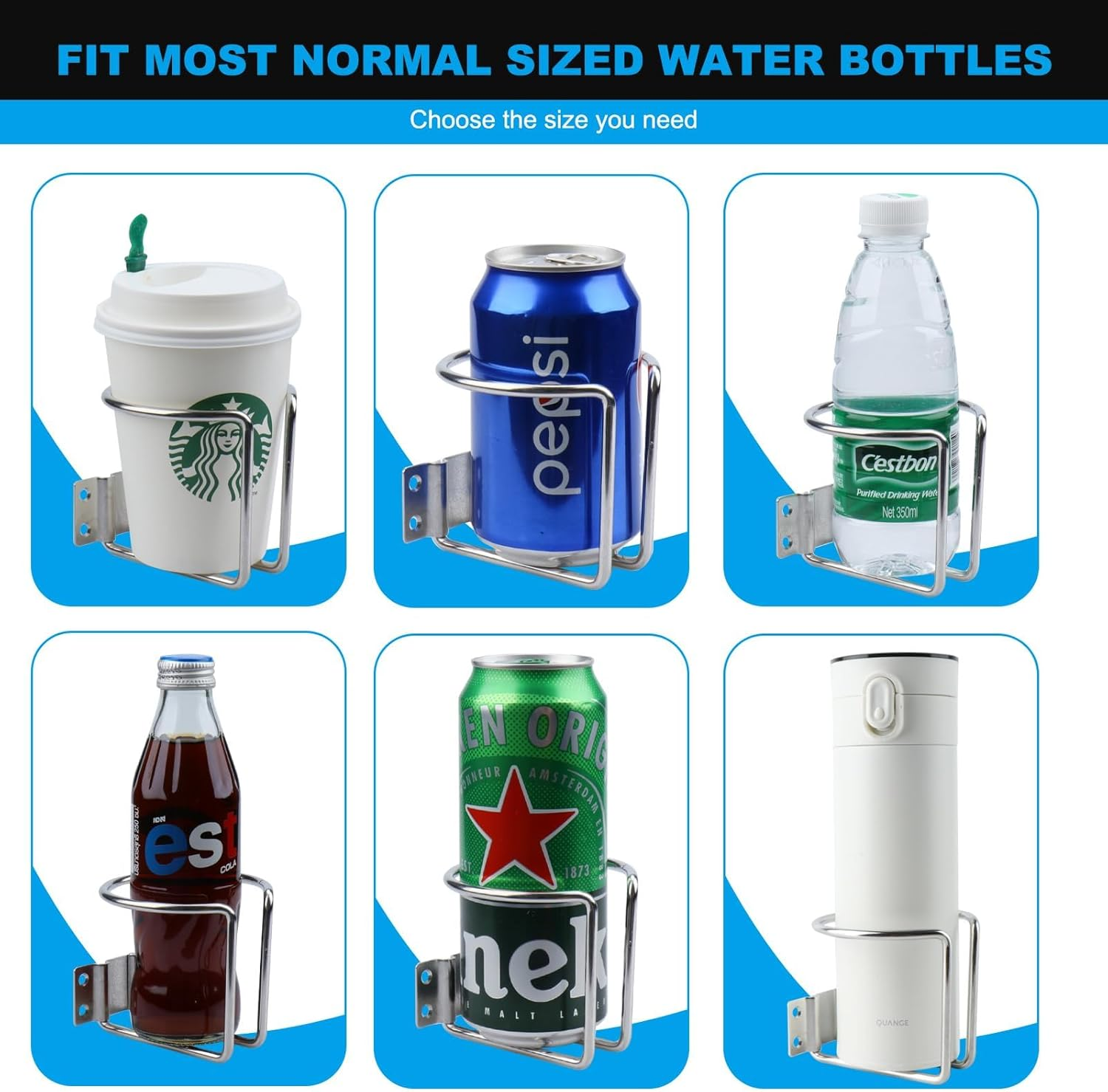 Evervanz 2Pcs Stainless Steel Boat Ring Cup Drink Holder Universal Drinks Holders for Marine Yacht Truck RV Car Trailer Hardware G_27 image number 5