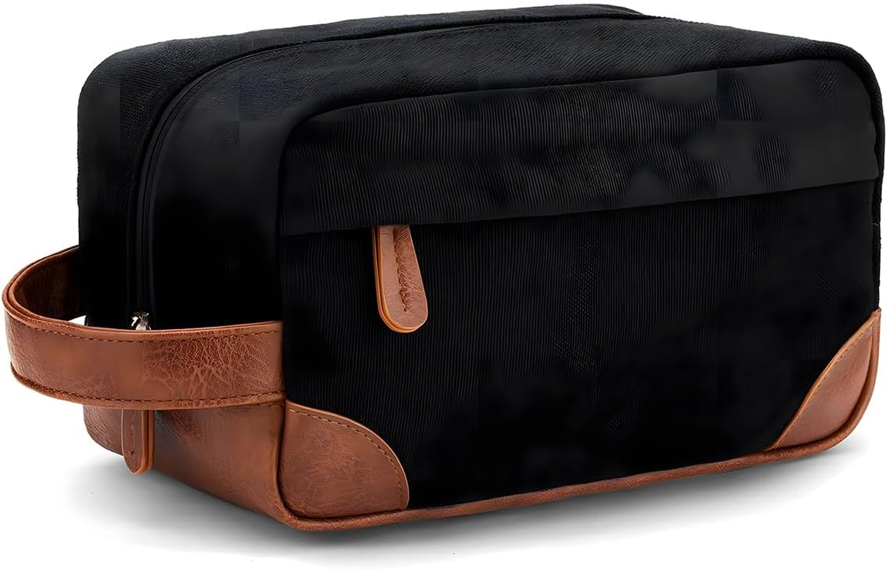 JZS Toiletry Bag for Men, Canvas Water Resistant Toiletry Bags, Dopp Kit Travel Bathroom Bag